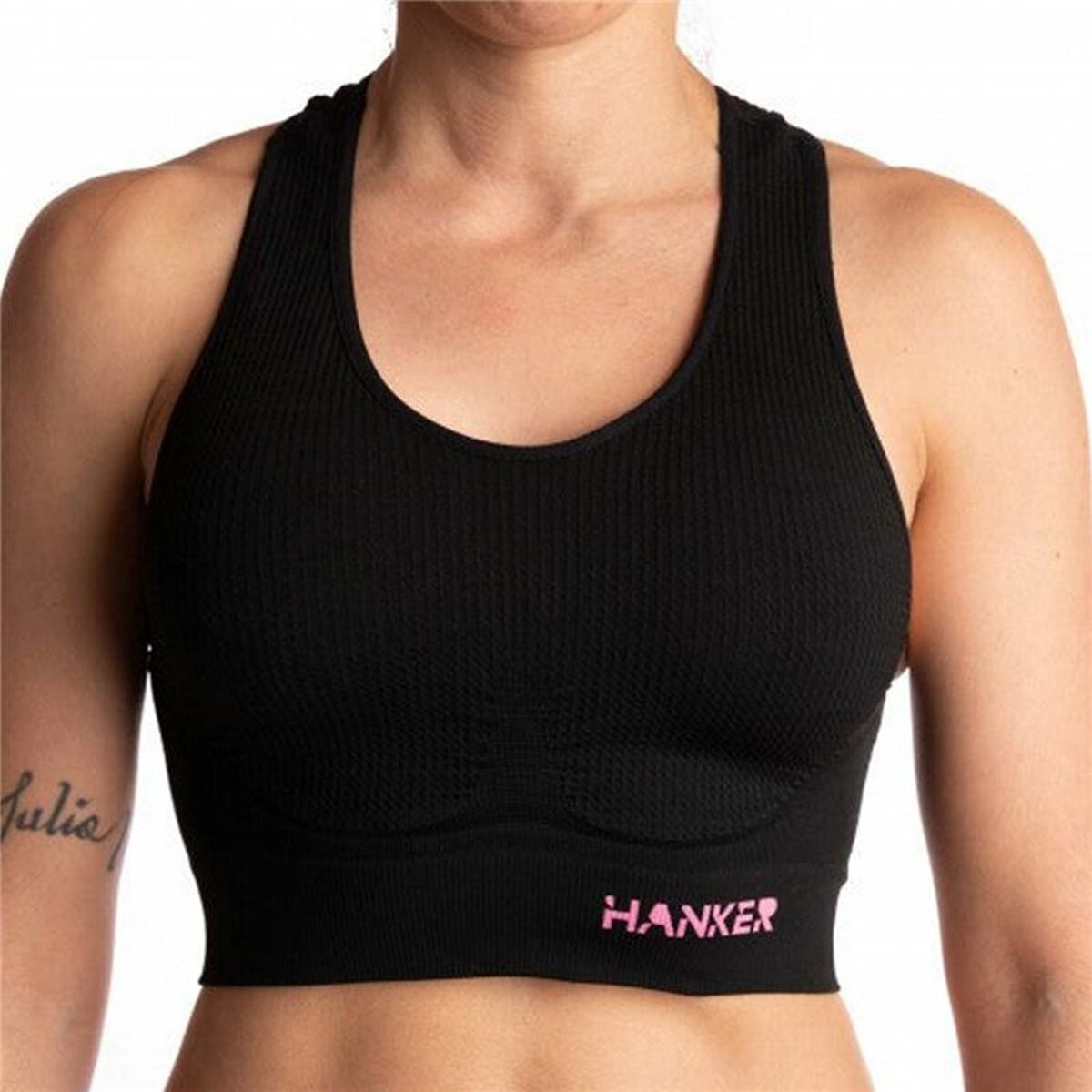 Women’s Sports Top Hanker Cane  Black Running Women’s Sports Top Hanker Cane  Black Running