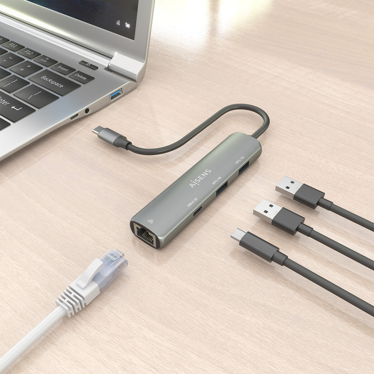 USB Hub Aisens ASUC-4P039-GR Grey