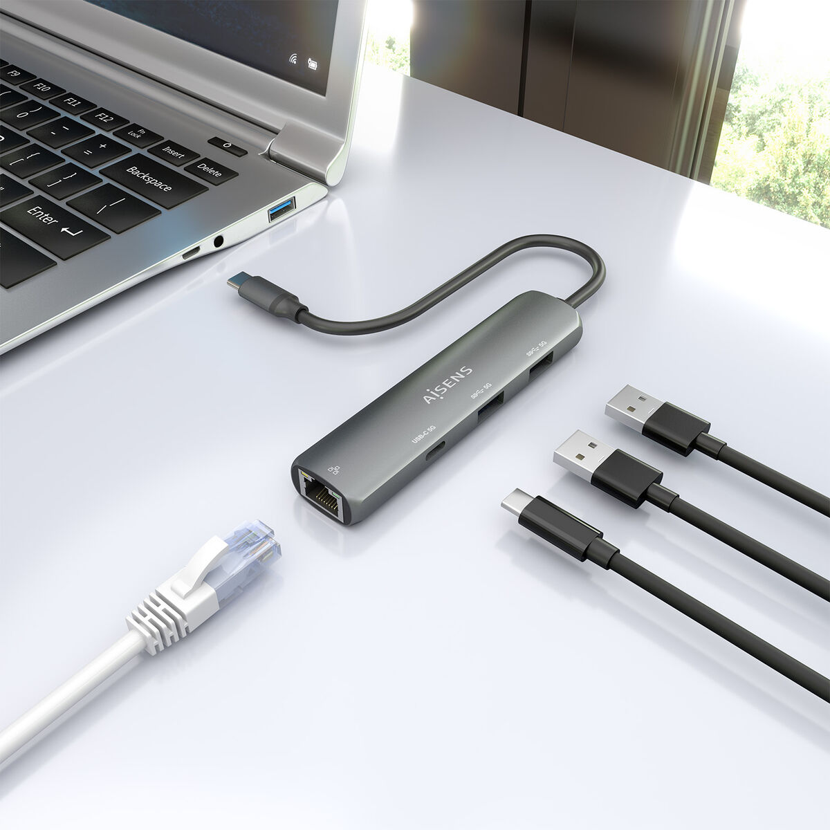 USB Hub Aisens ASUC-4P039-GR Grey