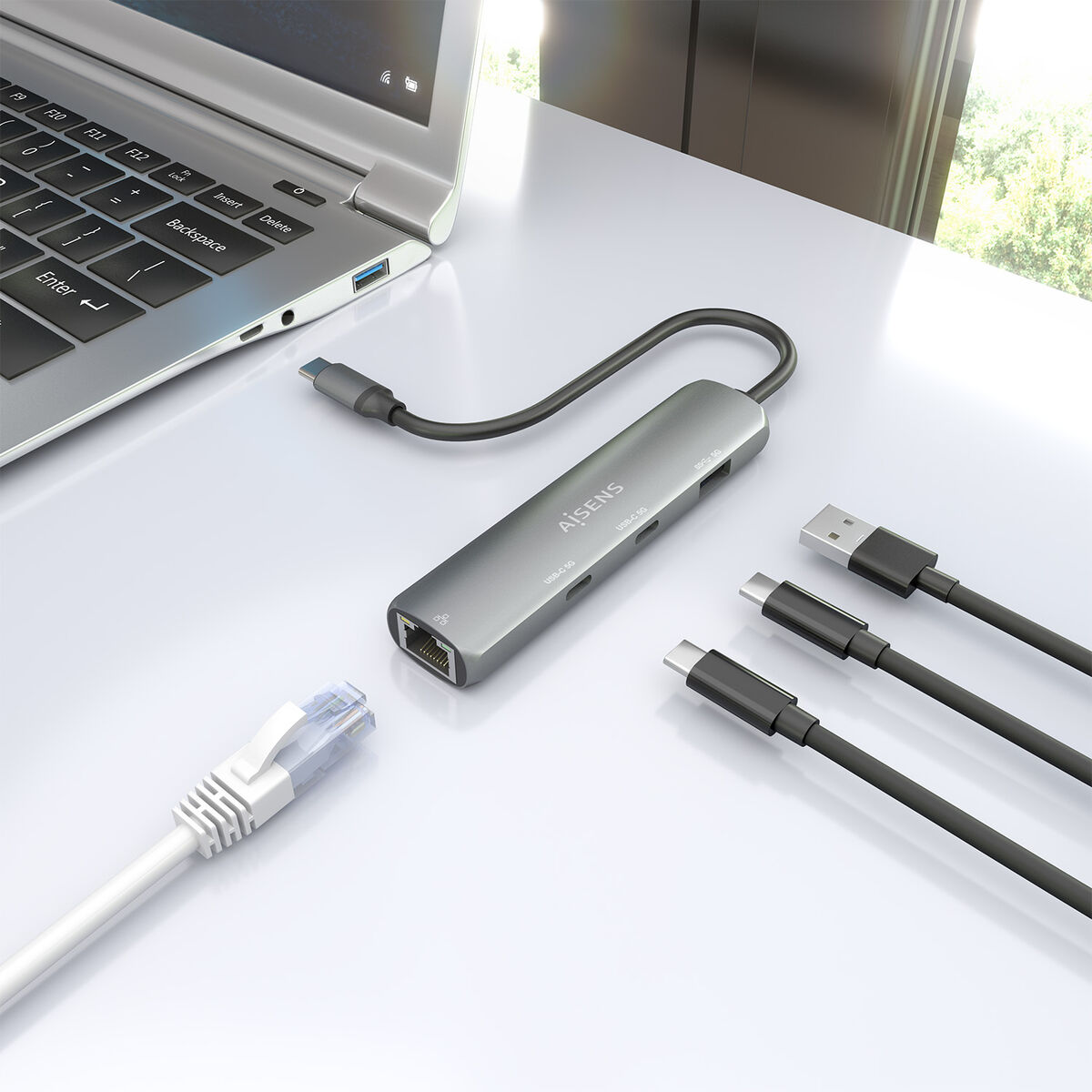 USB Hub Aisens ASUC-4P040-GR Grey