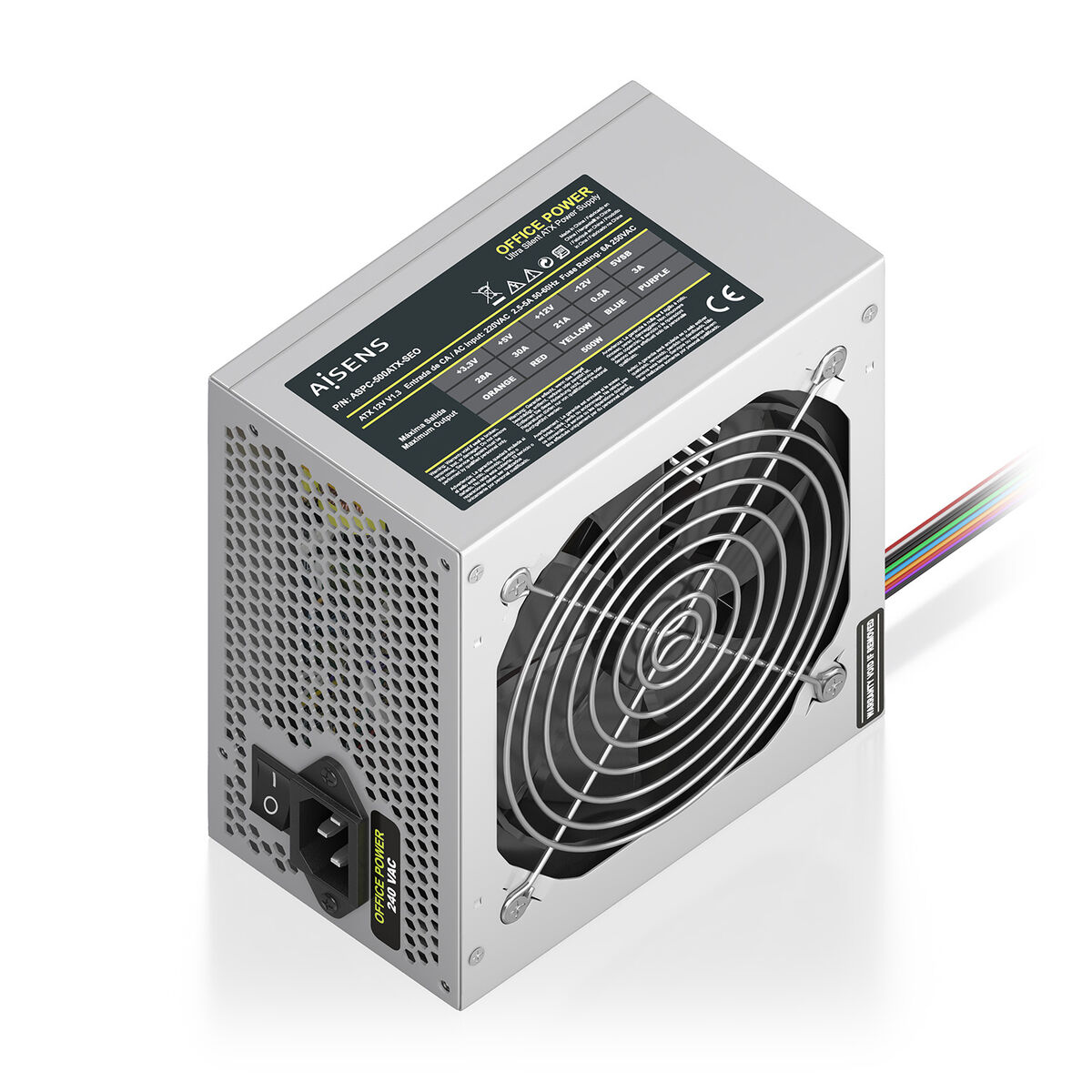 Power supply Aisens ASPC-500ATX-SEO ATX 500 W 50 W Power supply Aisens ASPC-500ATX-SEO ATX 500 W 50 W