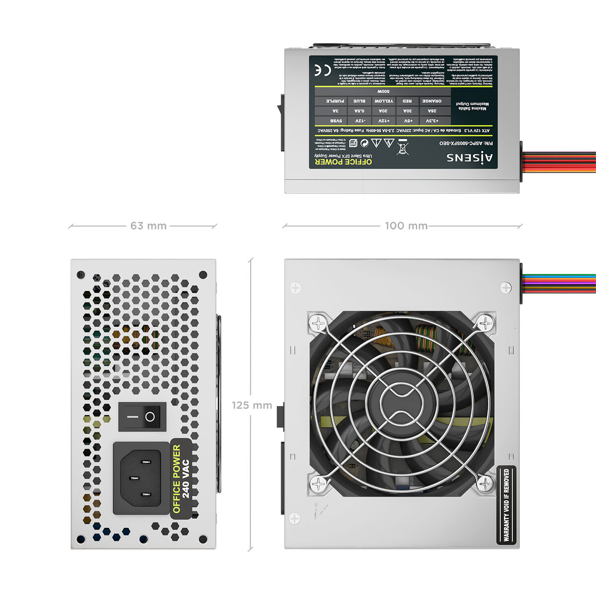 Power supply Aisens ASPC-500SFX-SEO 500 W