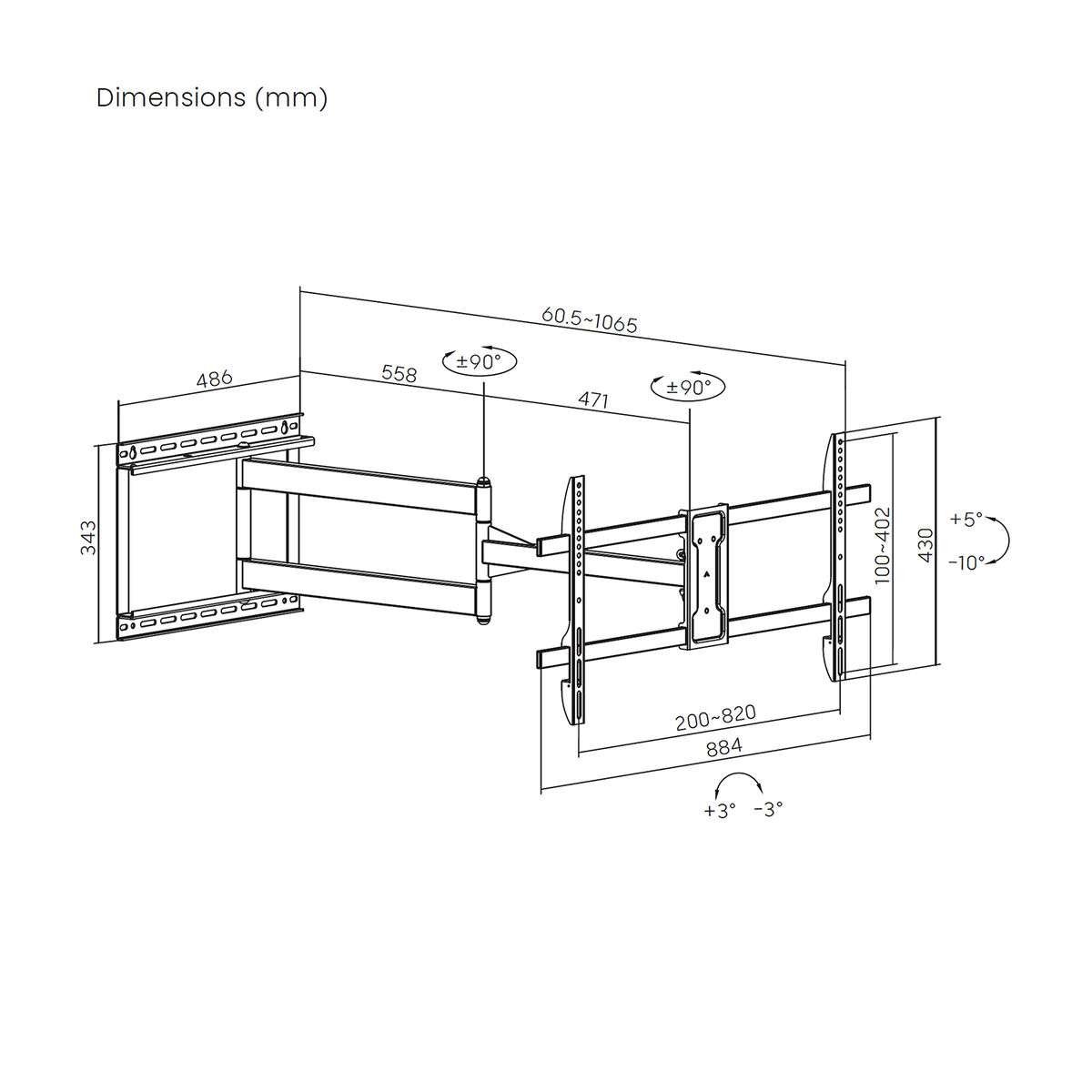 TV Mount Aisens WT80TSLE-419 43″ 80″