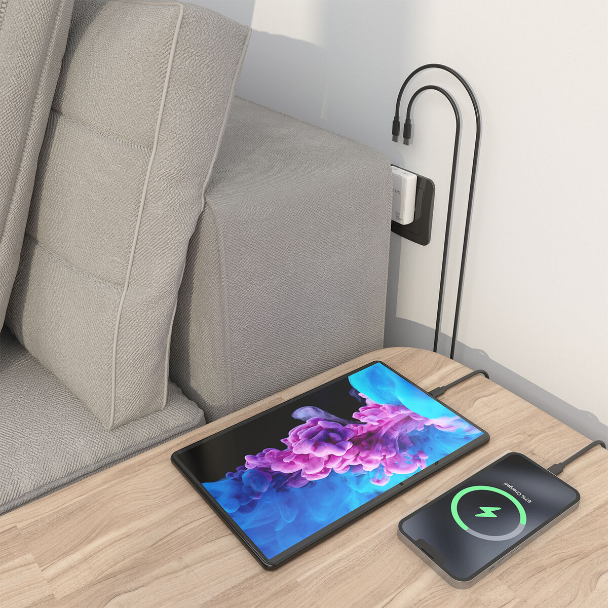 Wall Charger Aisens ASCH-30W2P075-W White 30 W