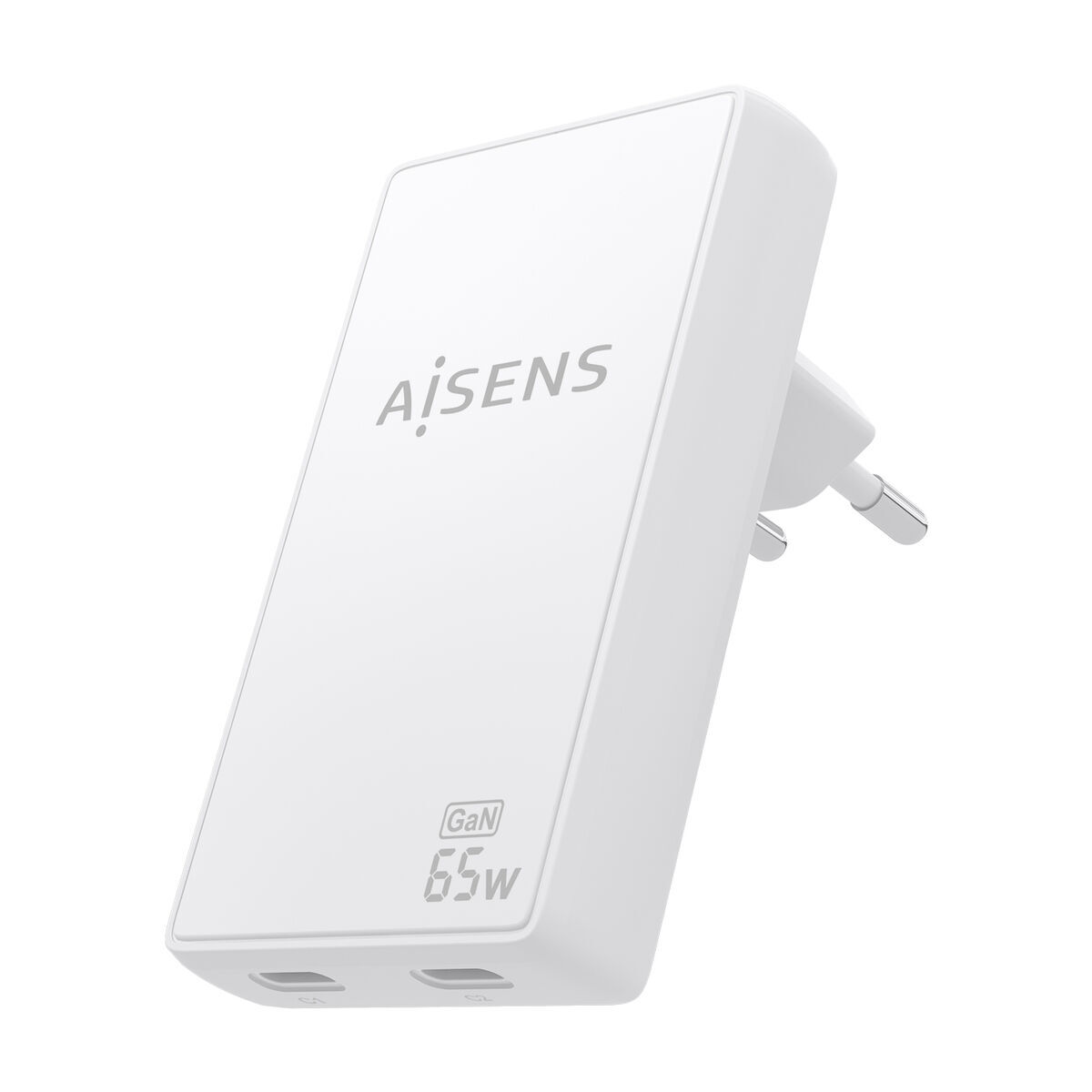Wall Charger Aisens ASCH-65W2P077-W White 65 W Wall Charger Aisens ASCH-65W2P077-W White 65 W