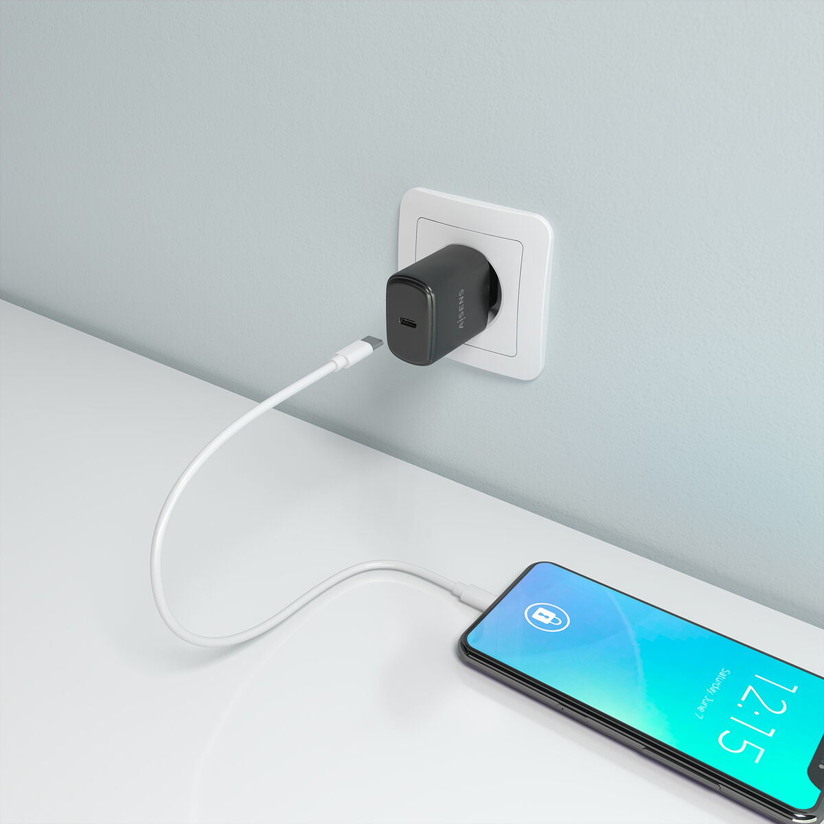 Wall Charger Aisens A110-0976 Black 30 W