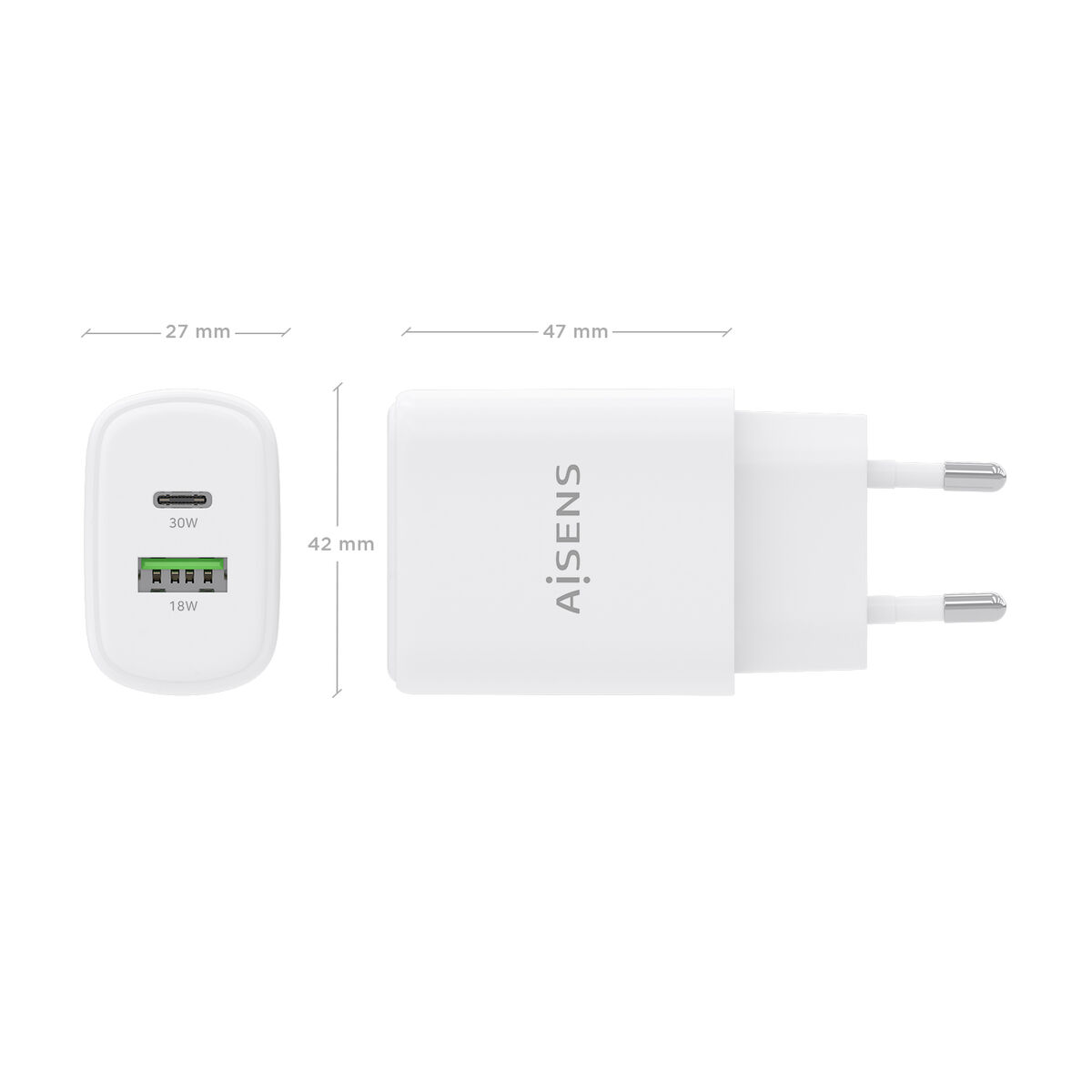 Wall Charger Aisens A110-0977 White 30 W