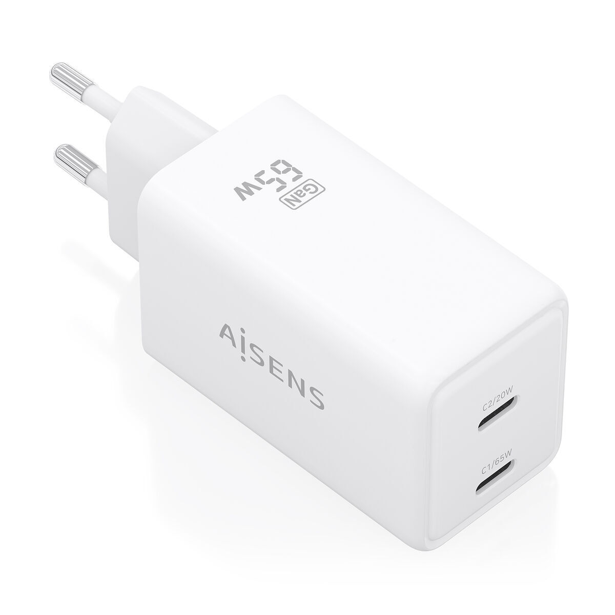 Wall Charger Aisens ASCH-65W2P078-W White 65 W