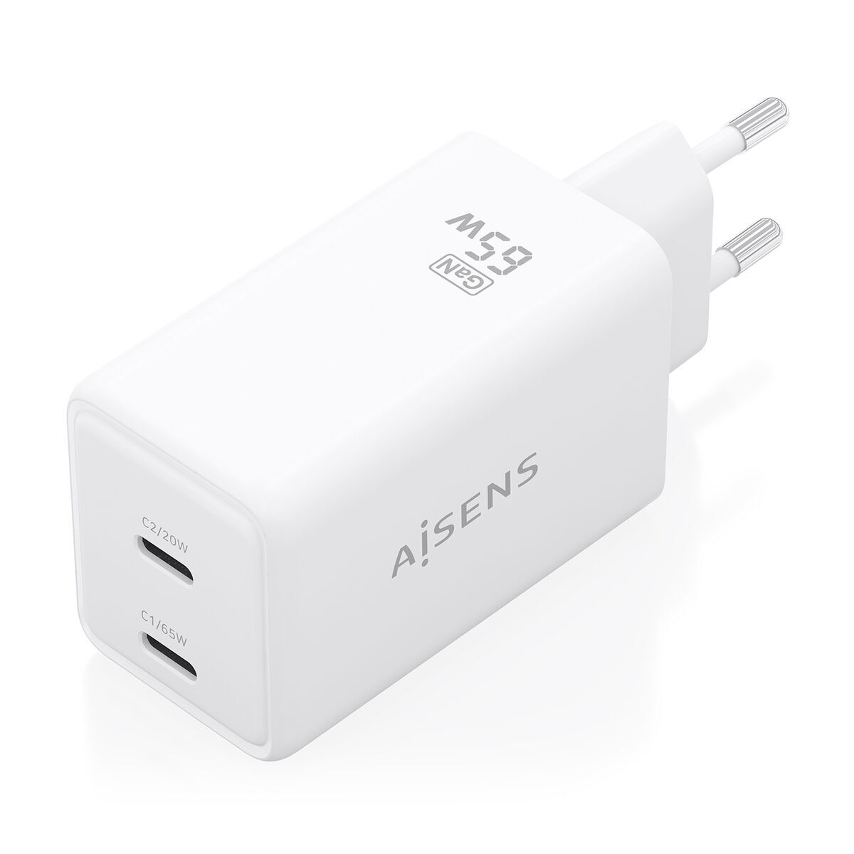 Wall Charger Aisens ASCH-65W2P078-W White 65 W