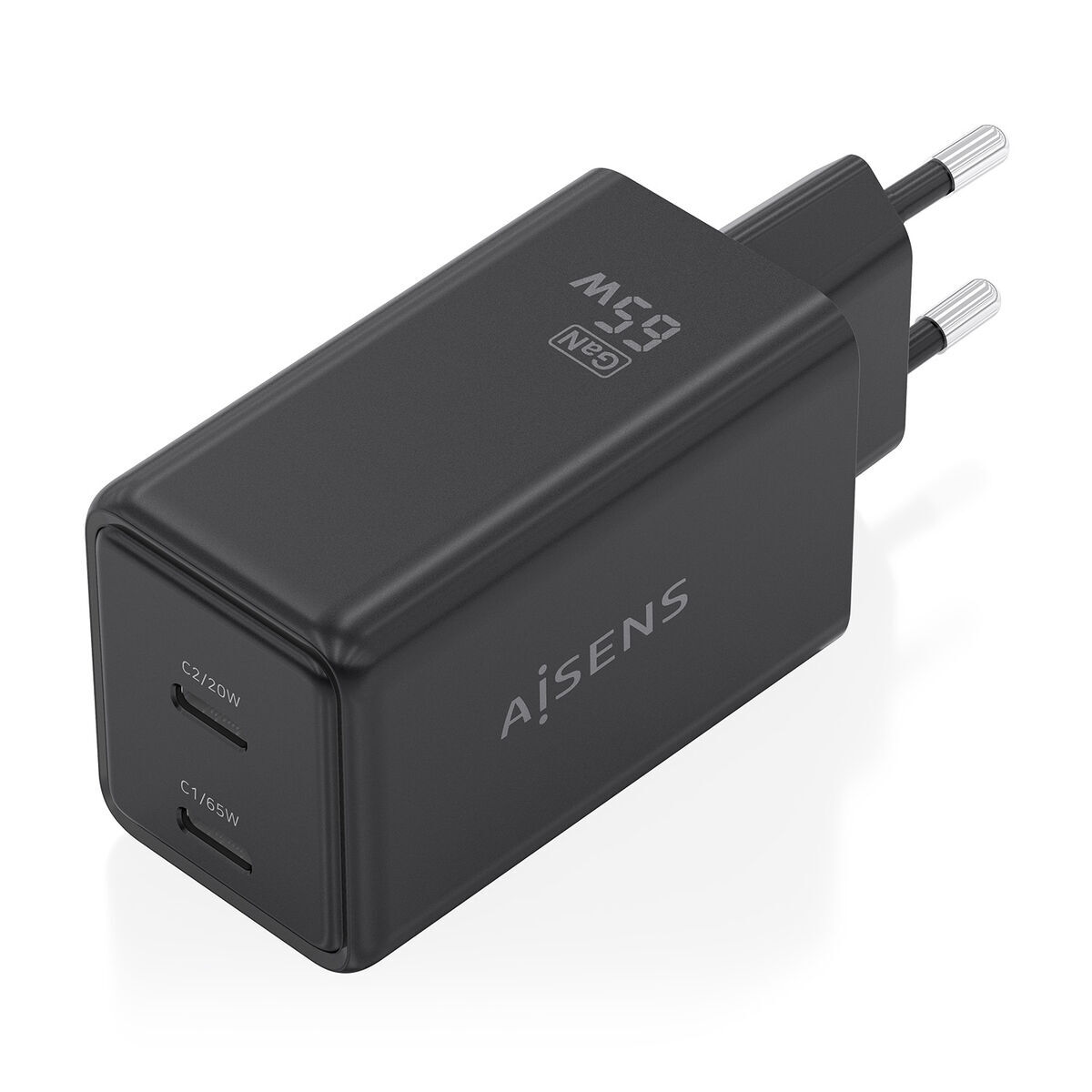 Wall Charger Aisens ASCH-65W2P079-BK Black 65 W