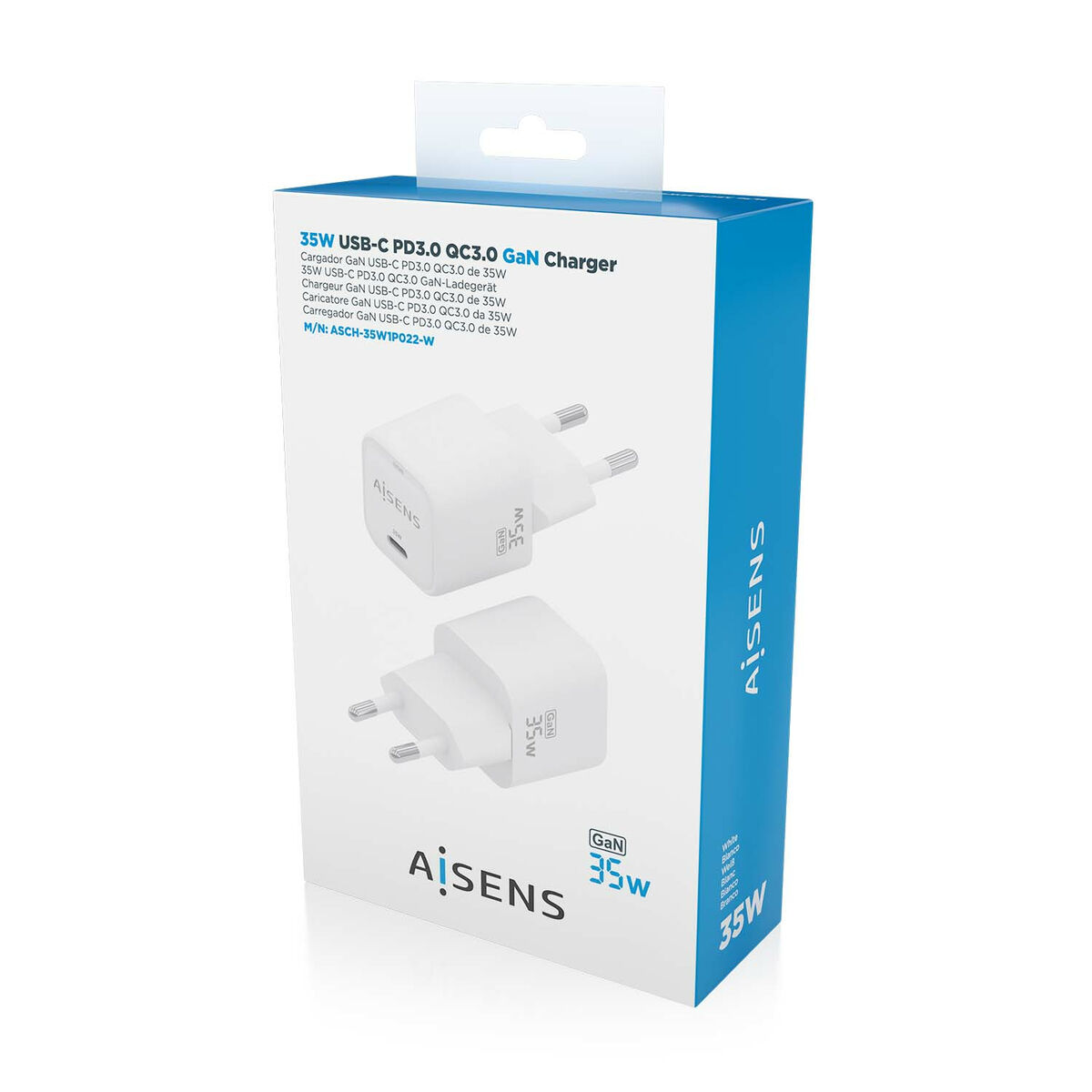 Wall Charger Aisens ASCH-35W1P022-W White 35 W (1 Unit) Wall Charger Aisens ASCH-35W1P022-W White 35 W (1 Unit)