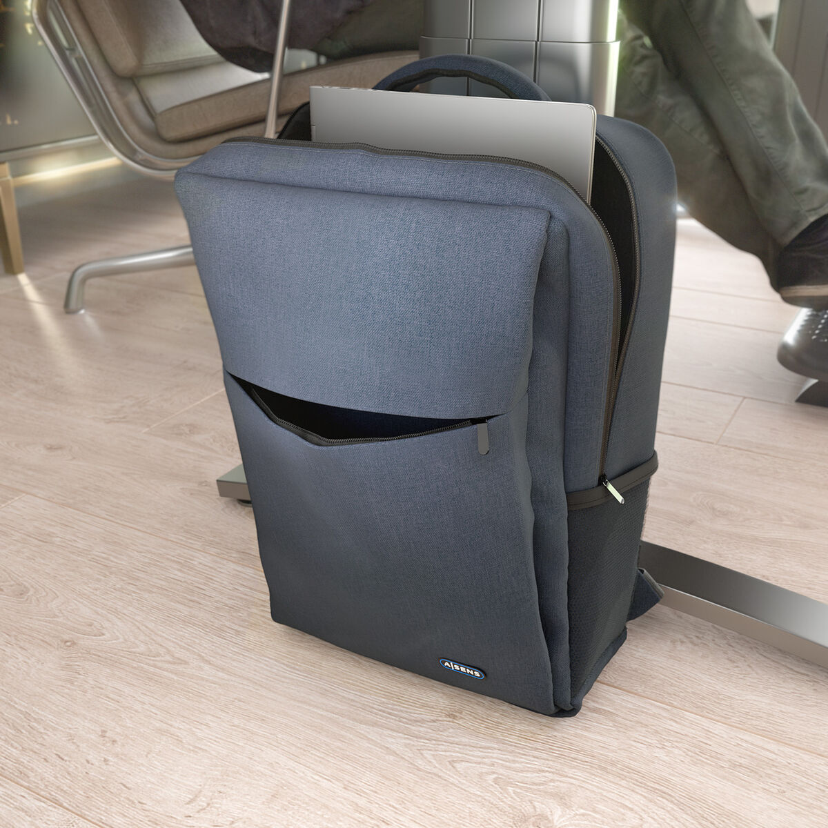 Laptop Backpack Aisens Grey