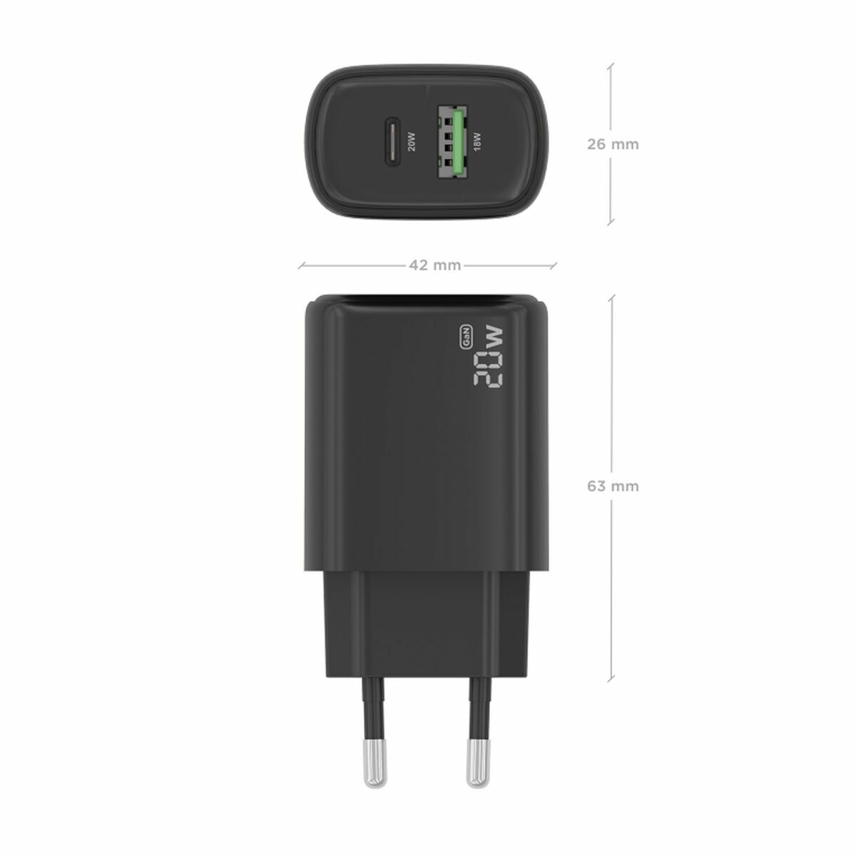 Wall Charger Aisens A110-0910 Black 20 W