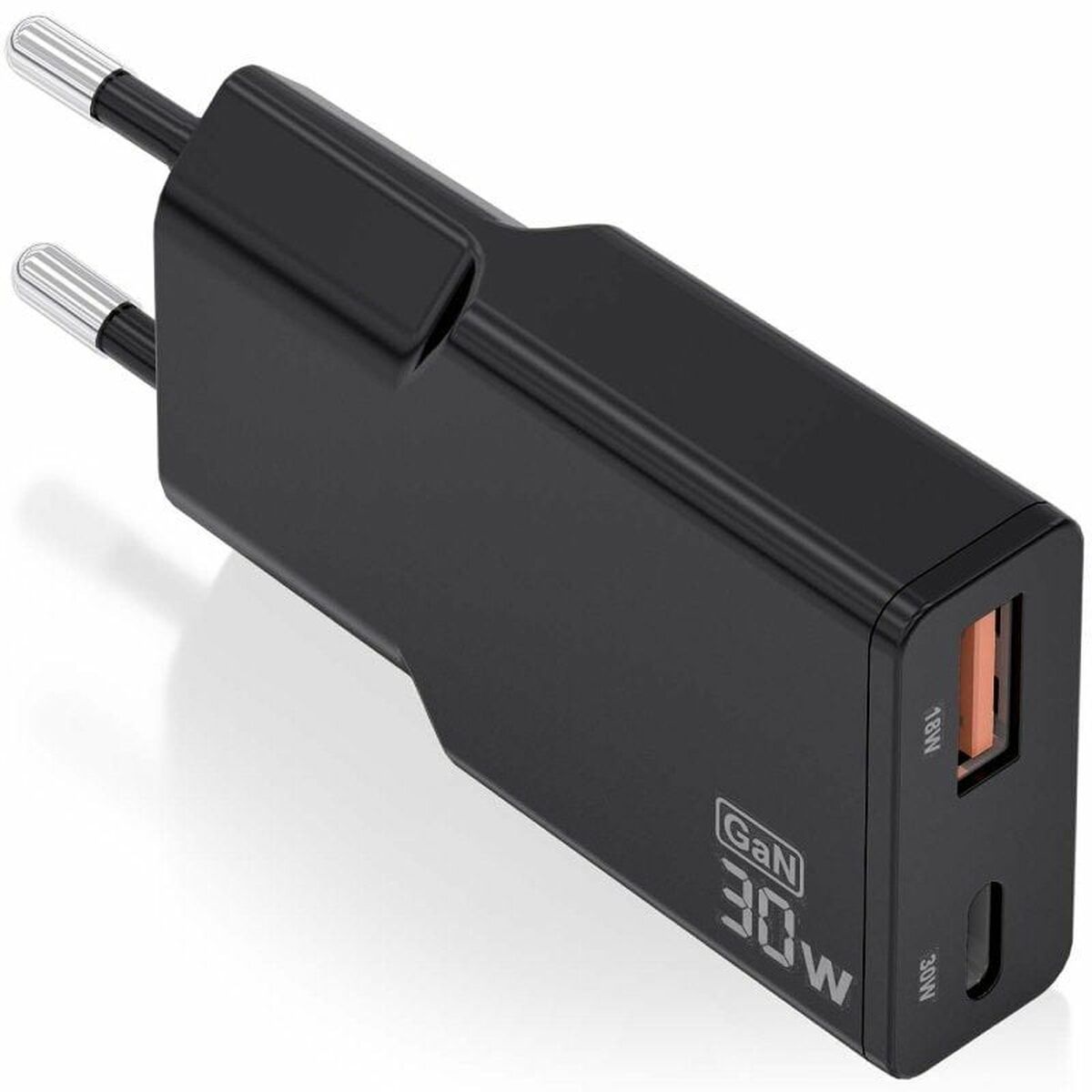 Wall Charger Aisens ASCH-30W2P047-BK Black 30 W Wall Charger Aisens ASCH-30W2P047-BK Black 30 W