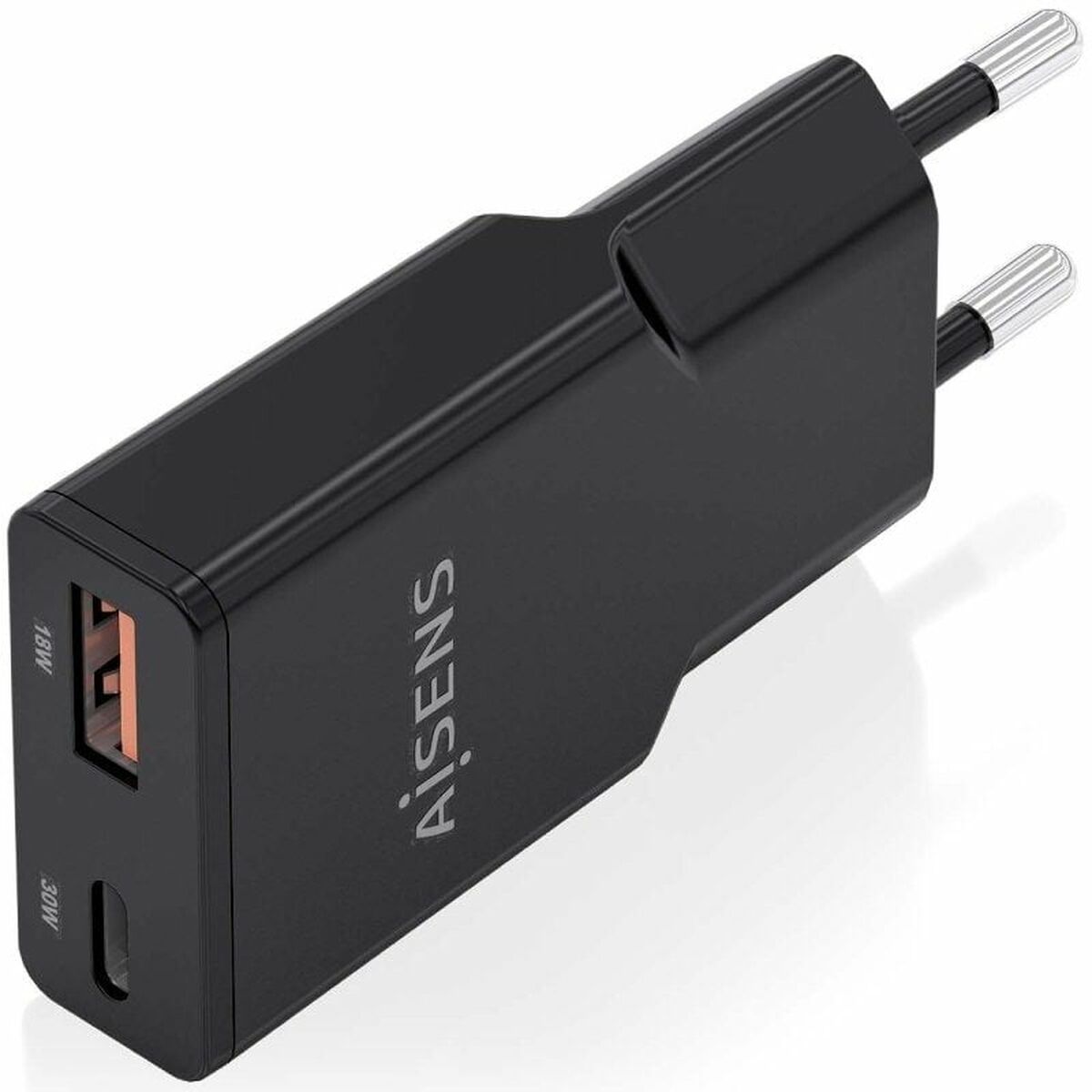 Wall Charger Aisens ASCH-30W2P047-BK Black 30 W