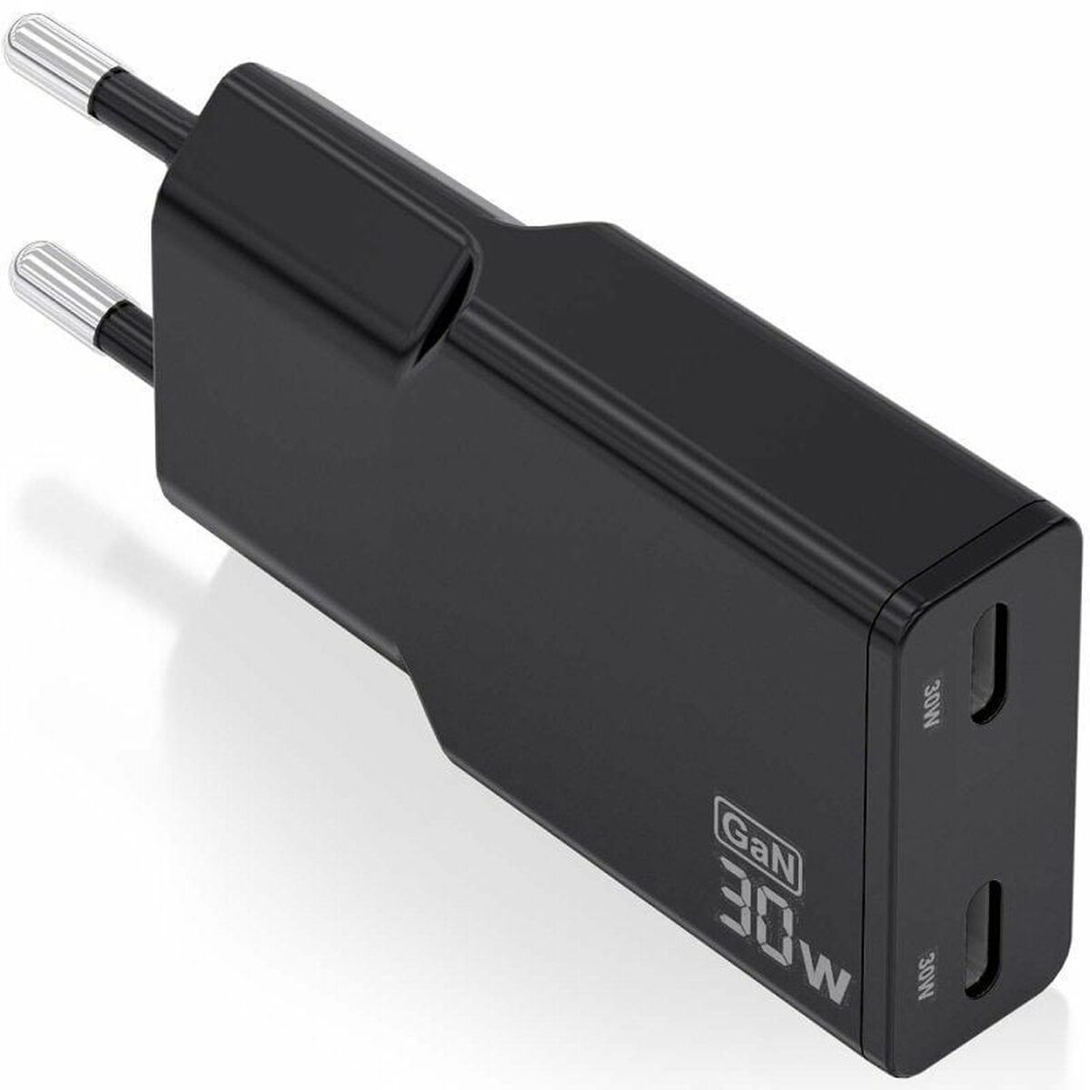 Wall Charger Aisens ASCH-30W2P049-BK Black 30 W Wall Charger Aisens ASCH-30W2P049-BK Black 30 W