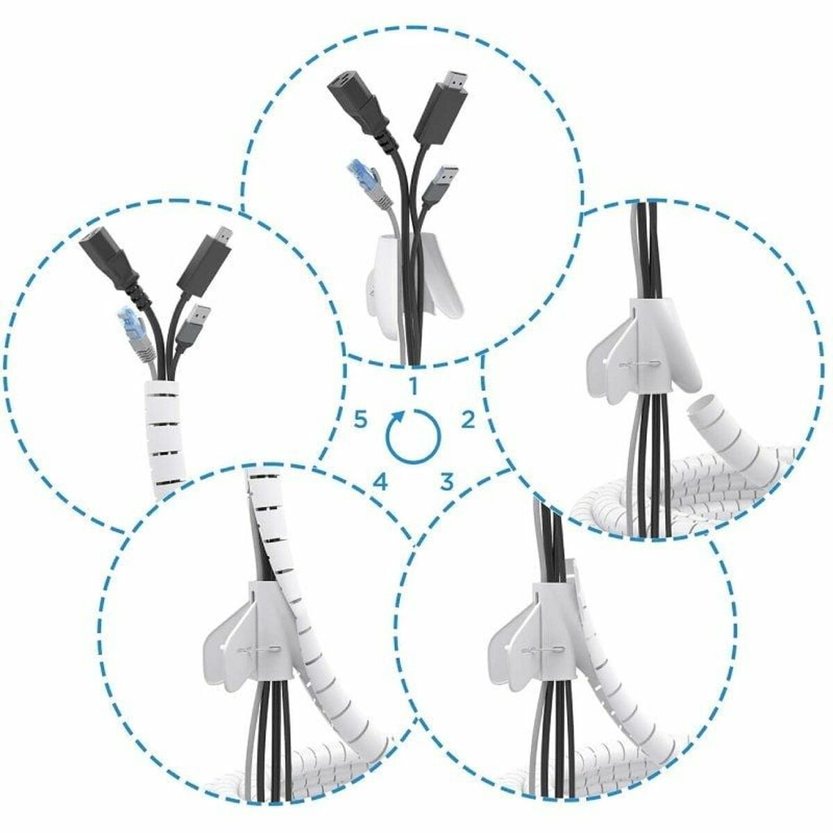 Cable Organiser Aisens A151-0918 White 2 mm