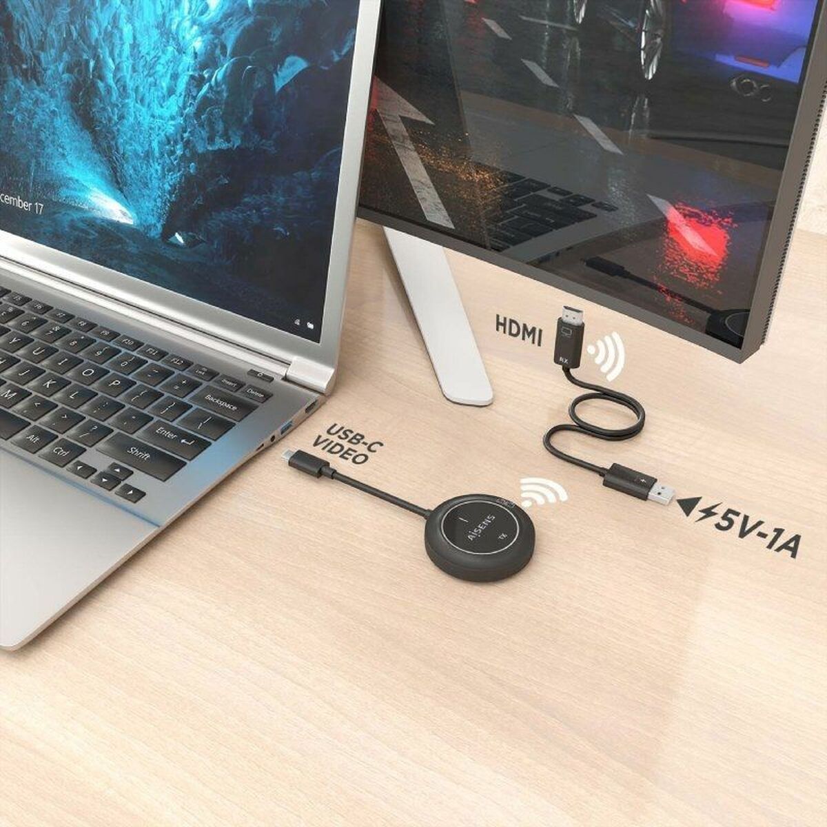 HDMI Cable Aisens ASWL-H2KC30M003-BK Black