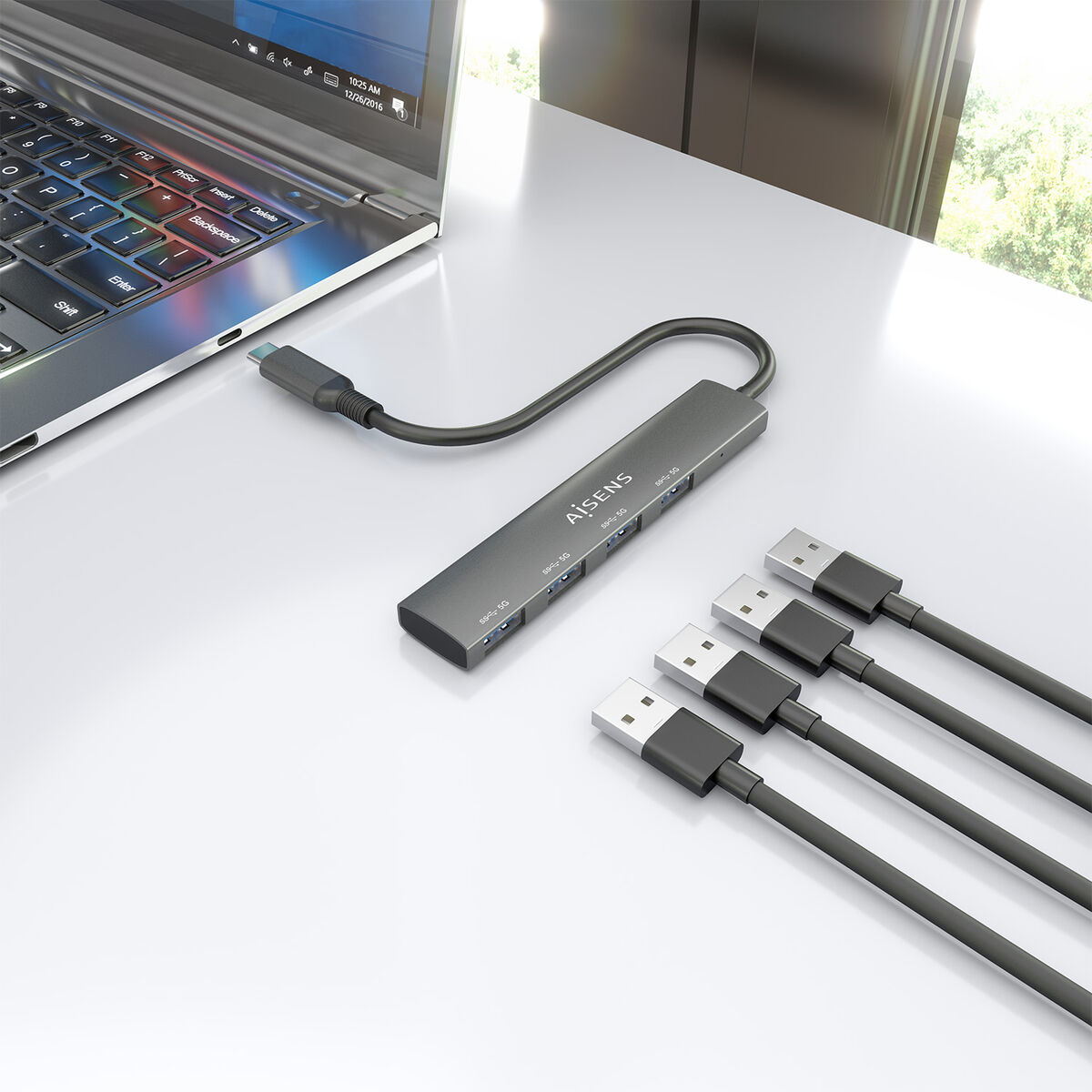 USB Hub Aisens CPNT Grey