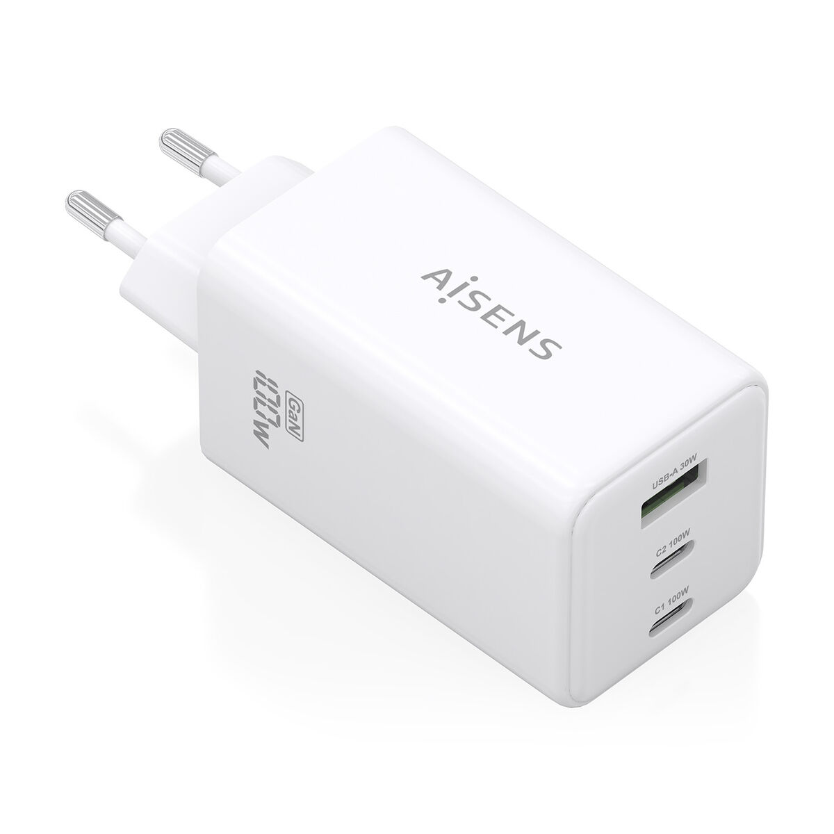 Wall Charger Aisens GAN White 100 W Wall Charger Aisens GAN White 100 W