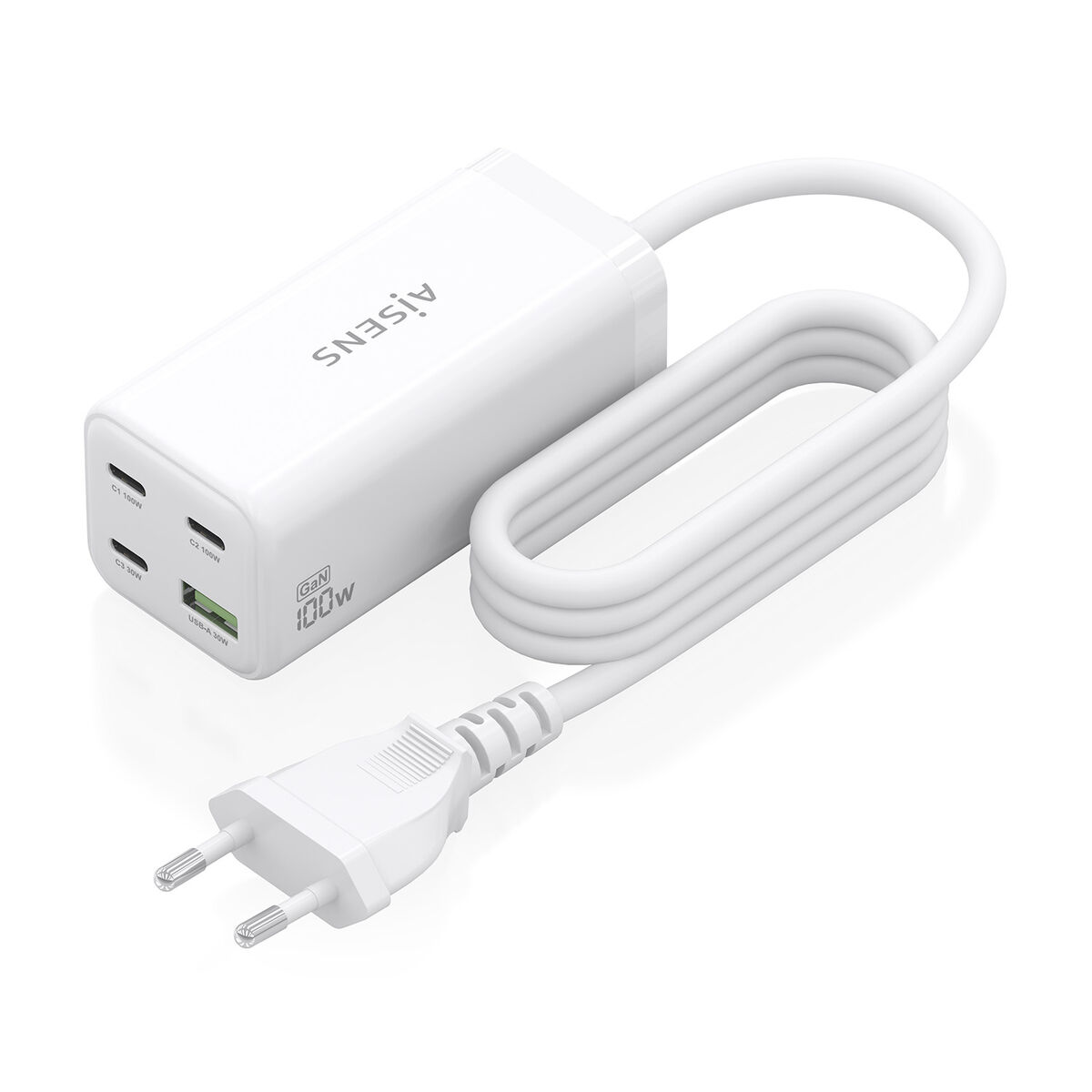Wall Charger Aisens GAN White 100 W