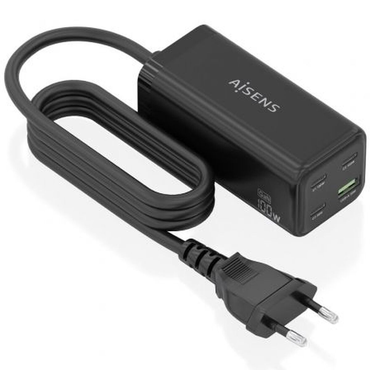 Cordless Charger Aisens ASCH-100W4P054-BK Black 100 W