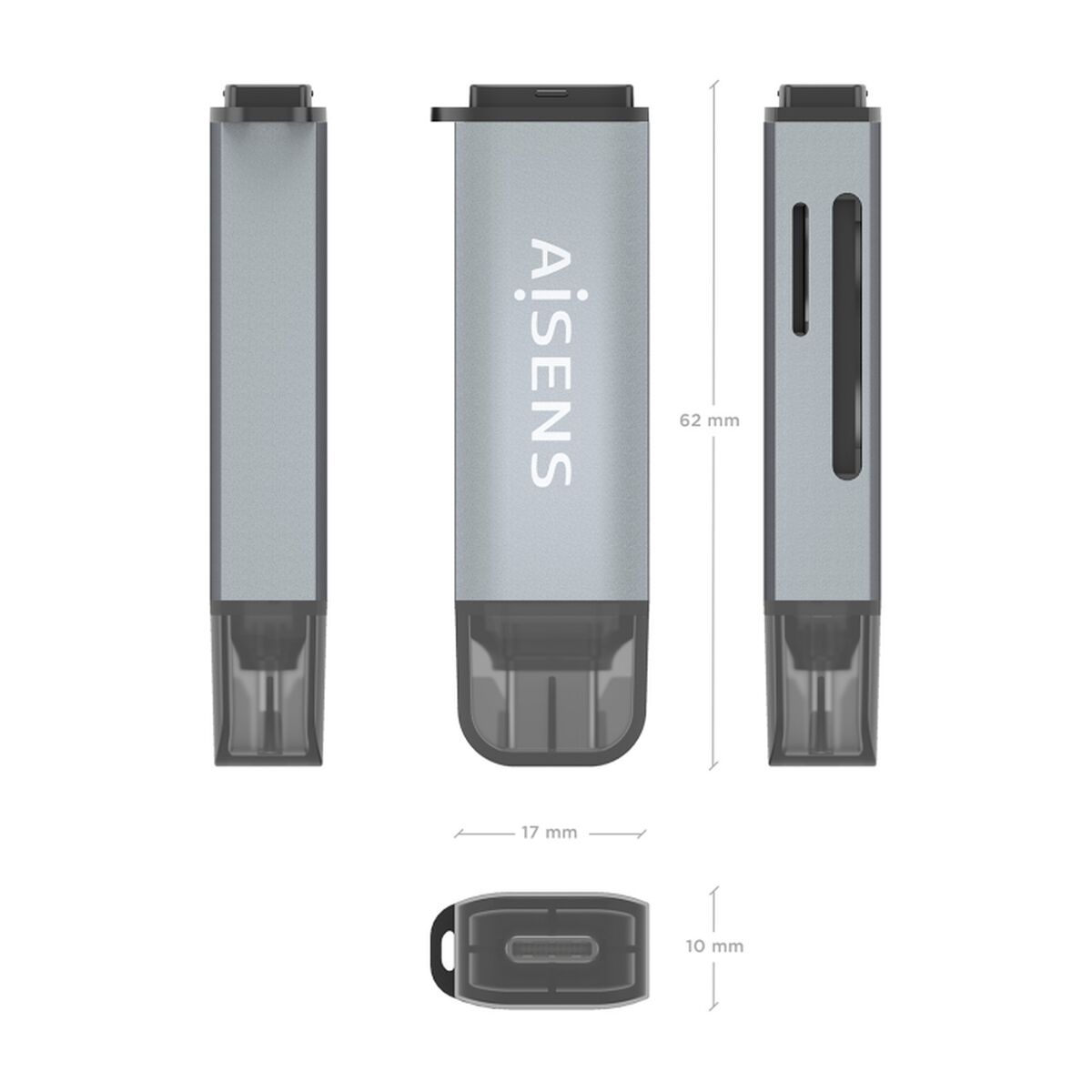 Card Reader Aisens ASCR-2C10-GR Grey