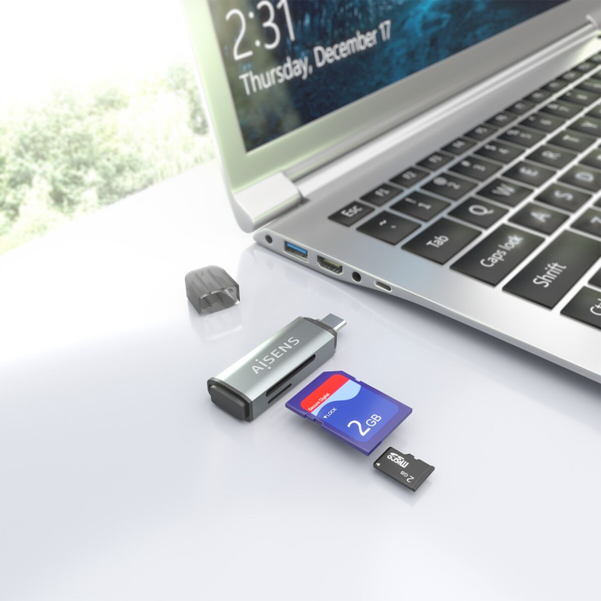 Card Reader Aisens ASCR-2C10-GR Grey