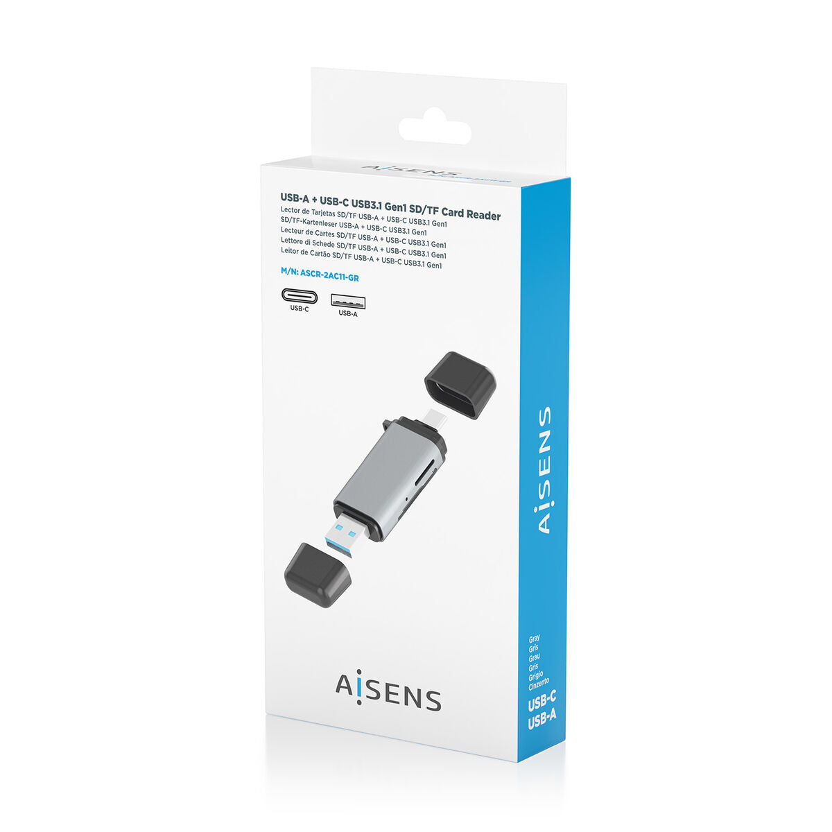 Card Reader Aisens ASCR-2AC11-GR Grey