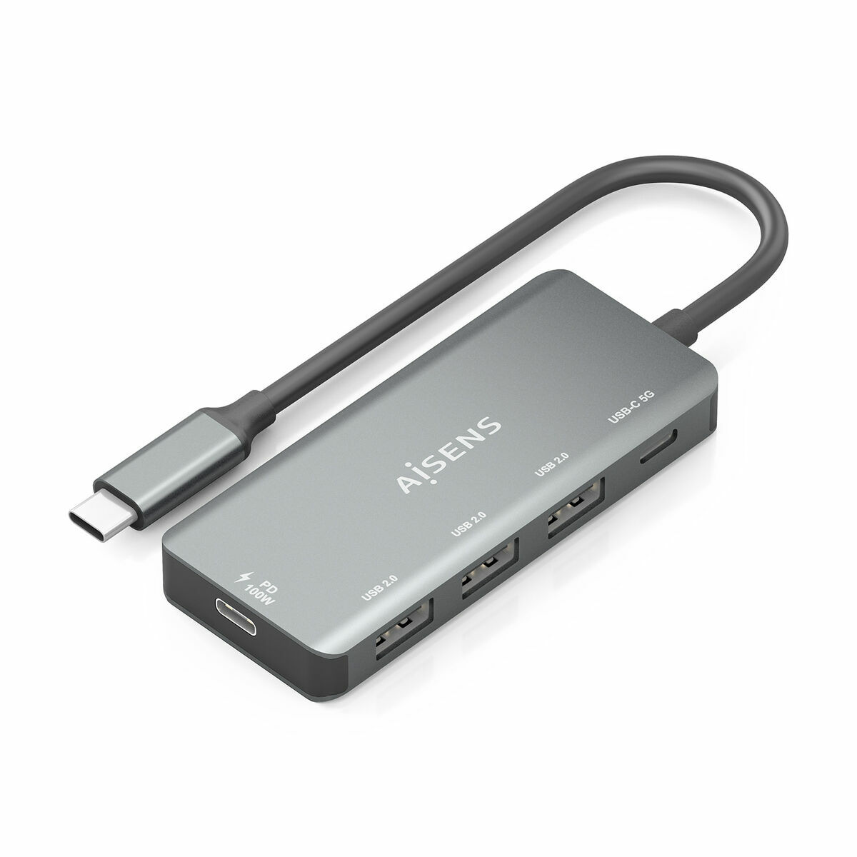 USB Hub Aisens CPNT Grey 100 W