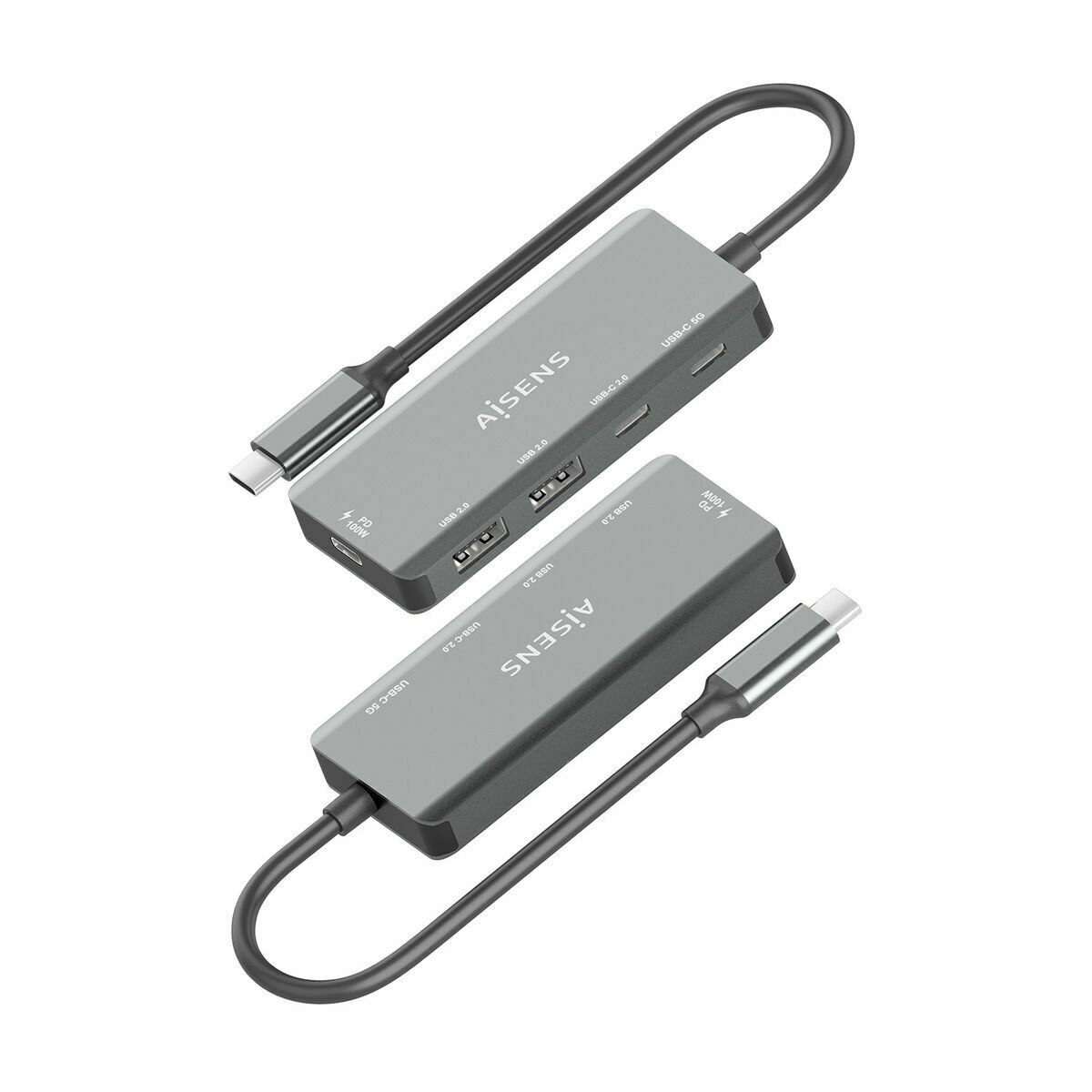 USB Hub Aisens CPNT Grey 100 W 50 W
