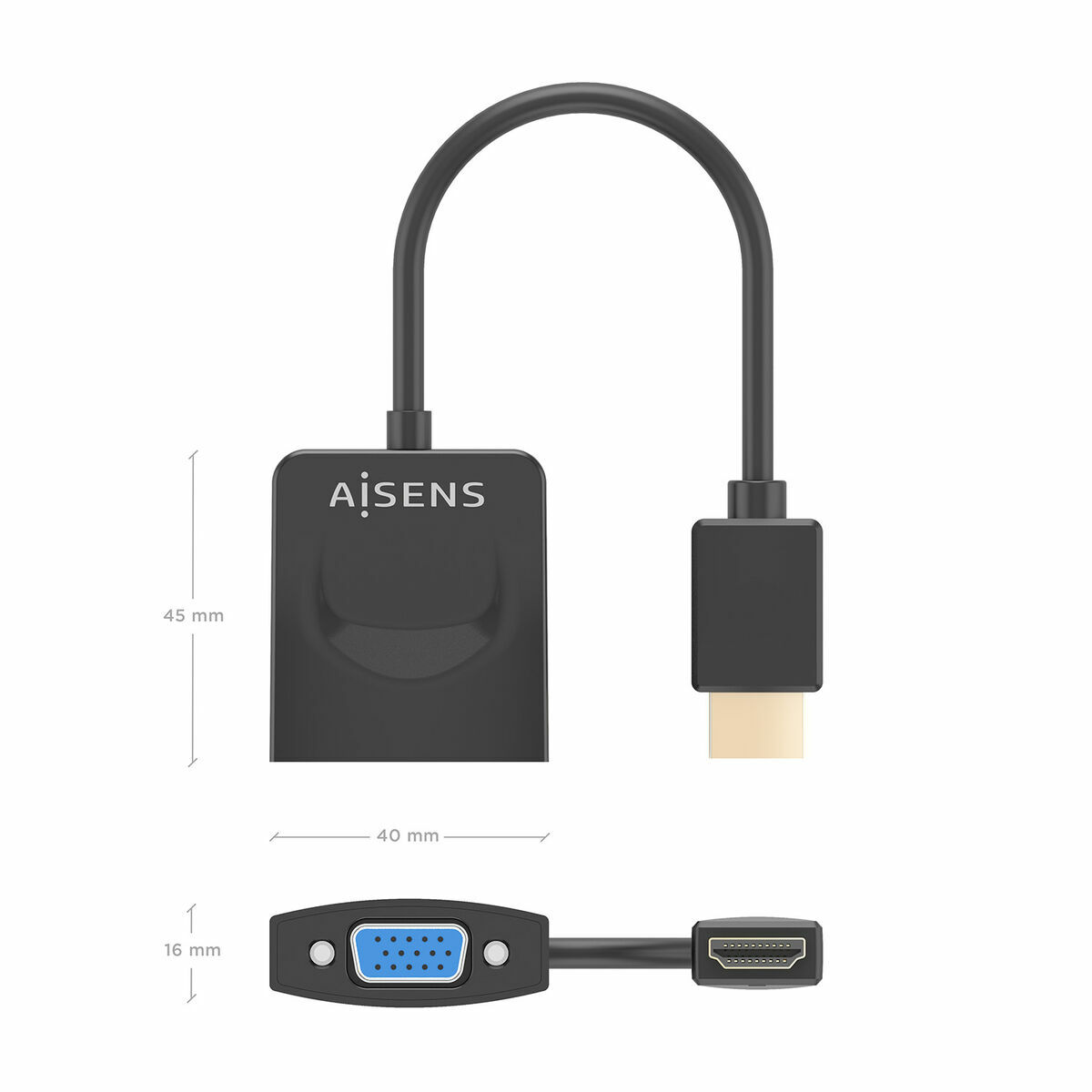 USB Cable Aisens A122-0947 15 cm Black