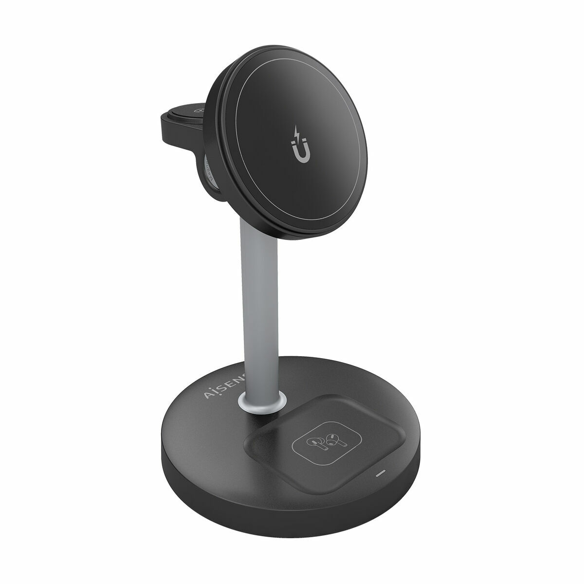 Cordless Charger Aisens USB-C 3IN1 15WACCS Black 15 W 50 W
