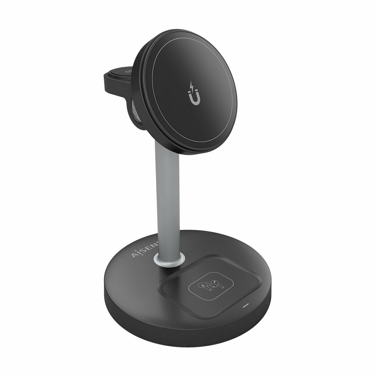 Cordless Charger Aisens USB-C 3IN1 15WACCS Black 15 W 50 W