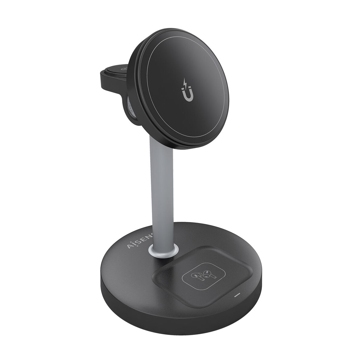 Cordless Charger Aisens USB-C 3IN1 15WACCS Black 15 W 50 W