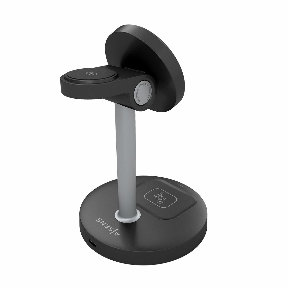 Cordless Charger Aisens USB-C 3IN1 15WACCS Black 15 W 50 W