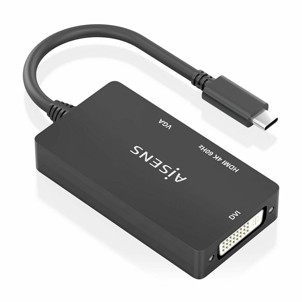 USB-C to VGA/HDMI/DVI Adapter Aisens A109-0954 Black 15 cm