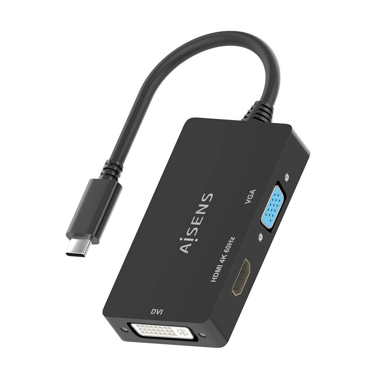 USB-C to VGA/HDMI/DVI Adapter Aisens A109-0954 Black 15 cm