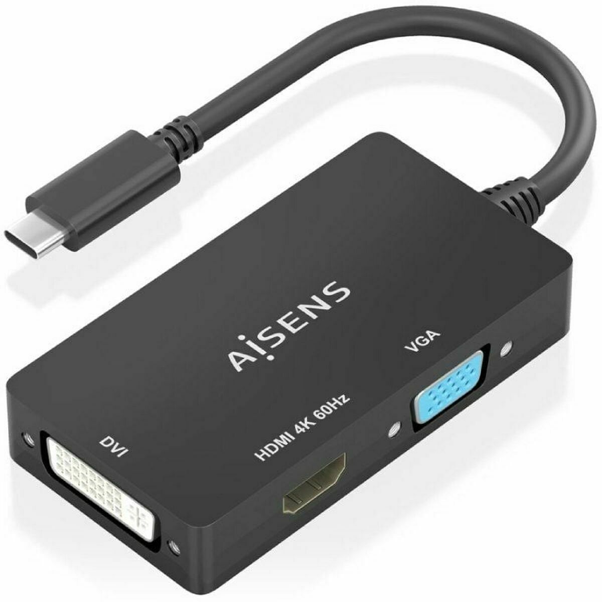 USB-C to VGA/HDMI/DVI Adapter Aisens A109-0954 Black 15 cm USB-C to VGA/HDMI/DVI Adapter Aisens A109-0954 Black 15 cm