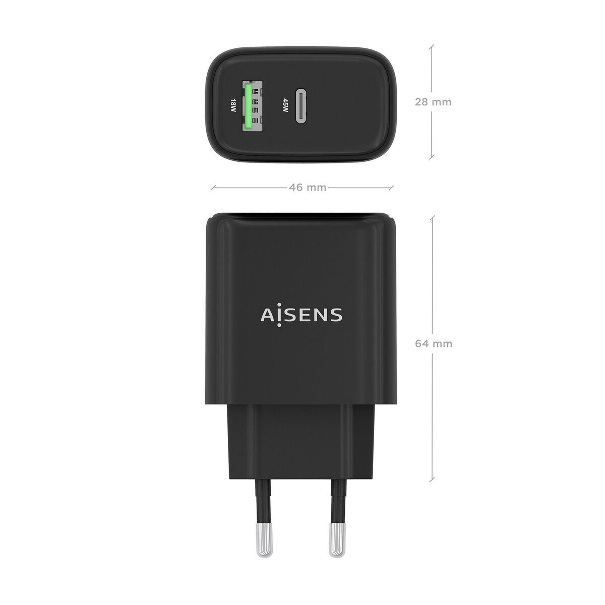 Wall Charger Aisens A110-0972 Black