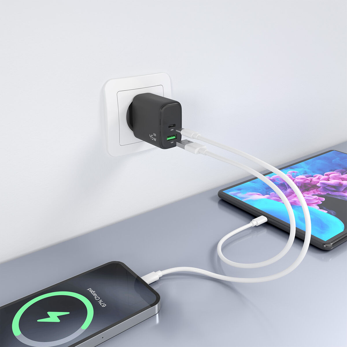 Wall Charger Aisens A110-0972 Black