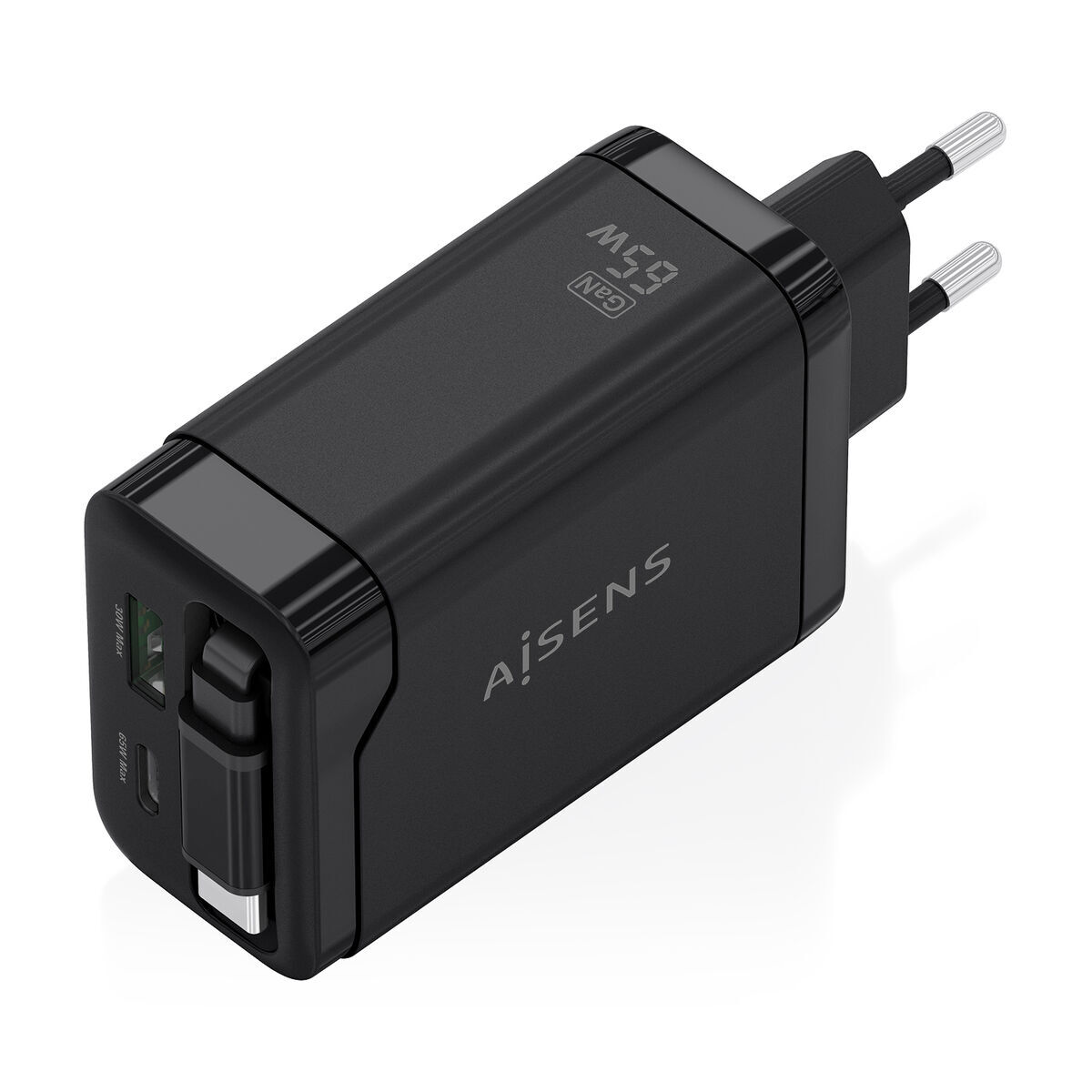 Wall Charger Aisens ASCH-65W3P071-BK Black
