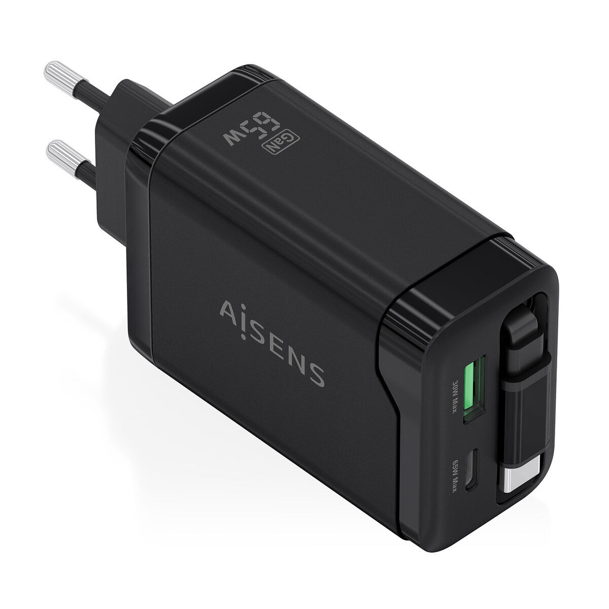 Wall Charger Aisens ASCH-65W3P071-BK Black