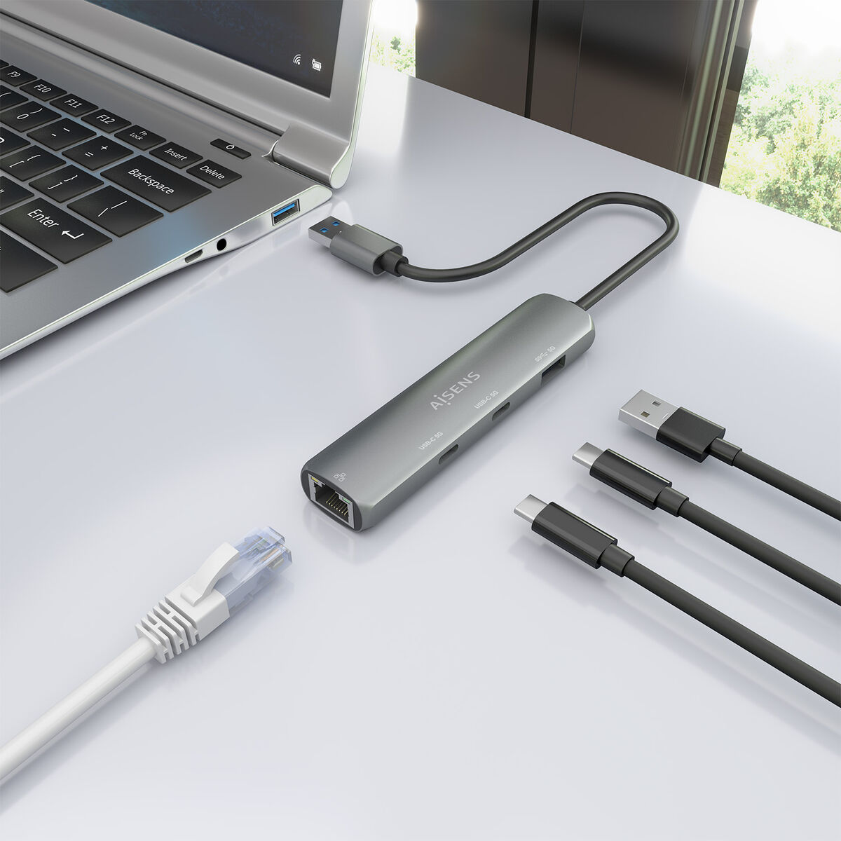 USB Hub Aisens ASUC-4P036-GR Grey