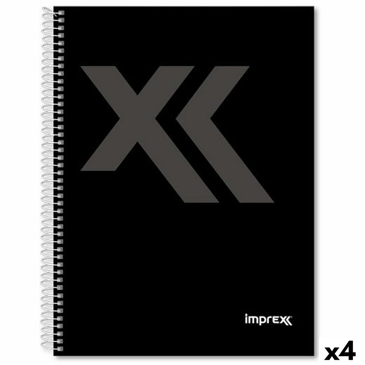 Notebook Imprex Black A5 80 Sheets (4 Units) Notebook Imprex Black A5 80 Sheets (4 Units)