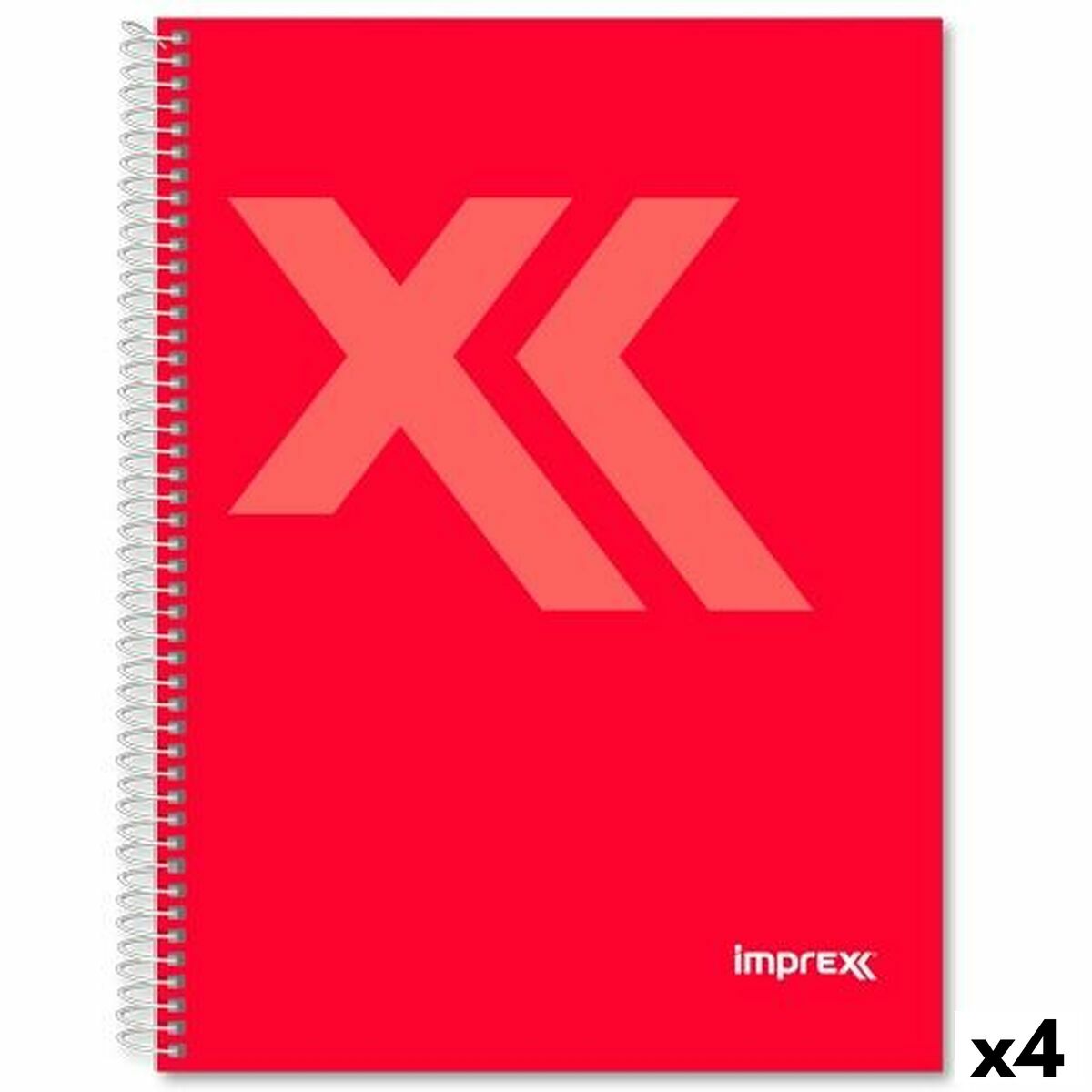 Notebook Imprex Red A5 80 Sheets (4 Units) Notebook Imprex Red A5 80 Sheets (4 Units)