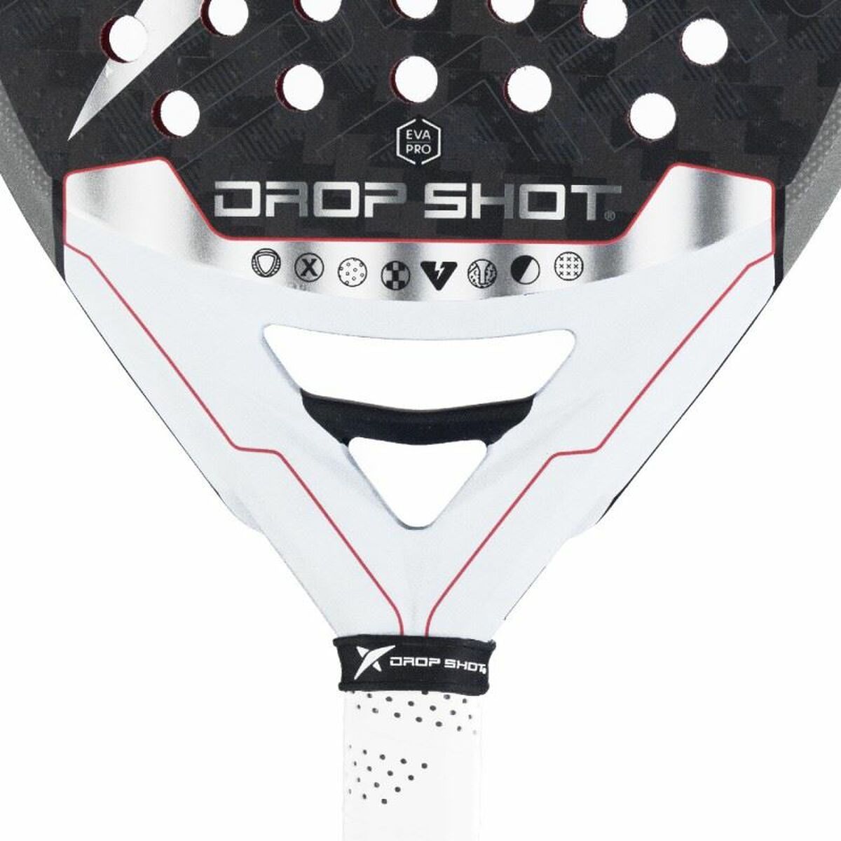 Padel Racket Drop Shot Explore Conqueror Attack Nic White Black