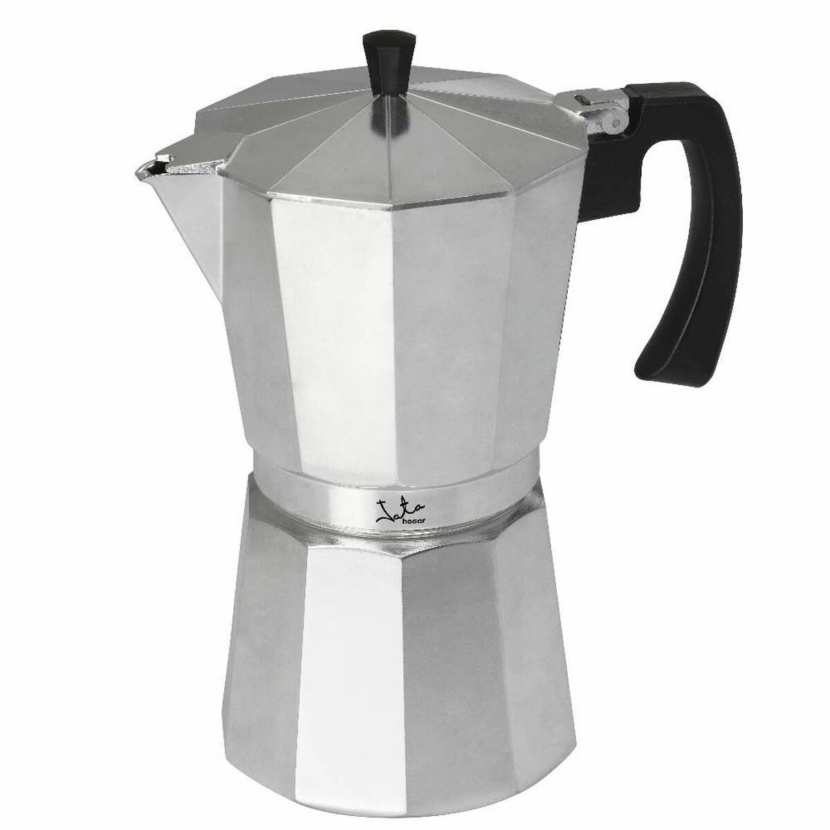 Italian Coffee Pot JATA CCA9 Aluminium 9 Cups Silver Italian Coffee Pot JATA CCA9 Aluminium 9 Cups Silver