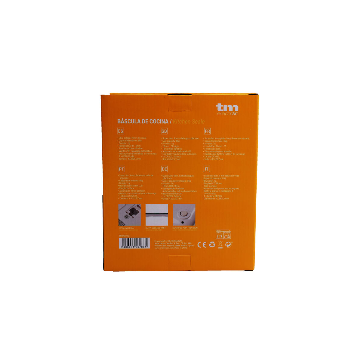 kitchen scale TM Apple 8 kg 22,4 x 18,5 cm
