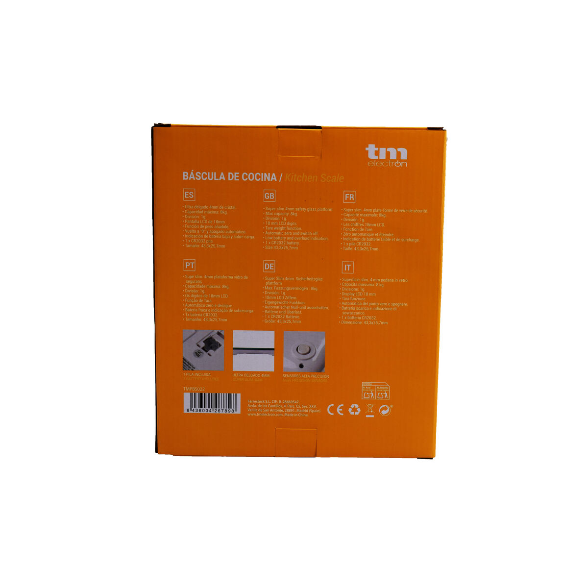 kitchen scale TM Cherries 8 kg (22,4 x 18,5 cm)
